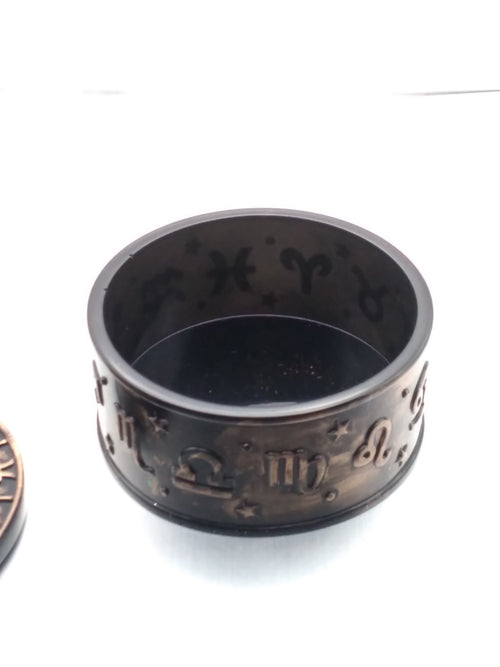 Astrology Trinket Jar – Black & Gold