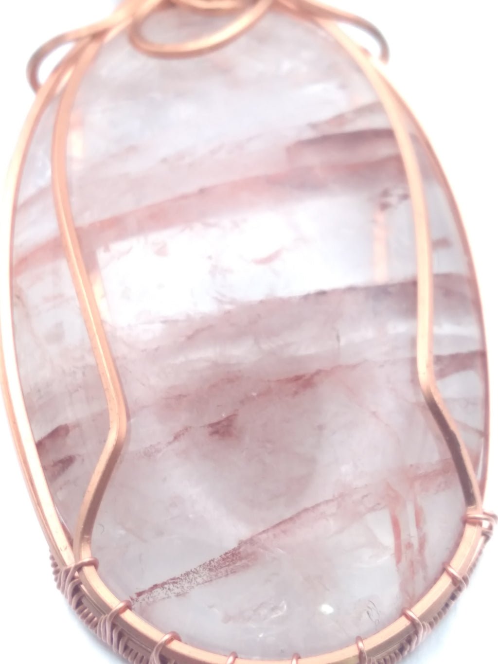 Fire Quartz and copper pendant necklace