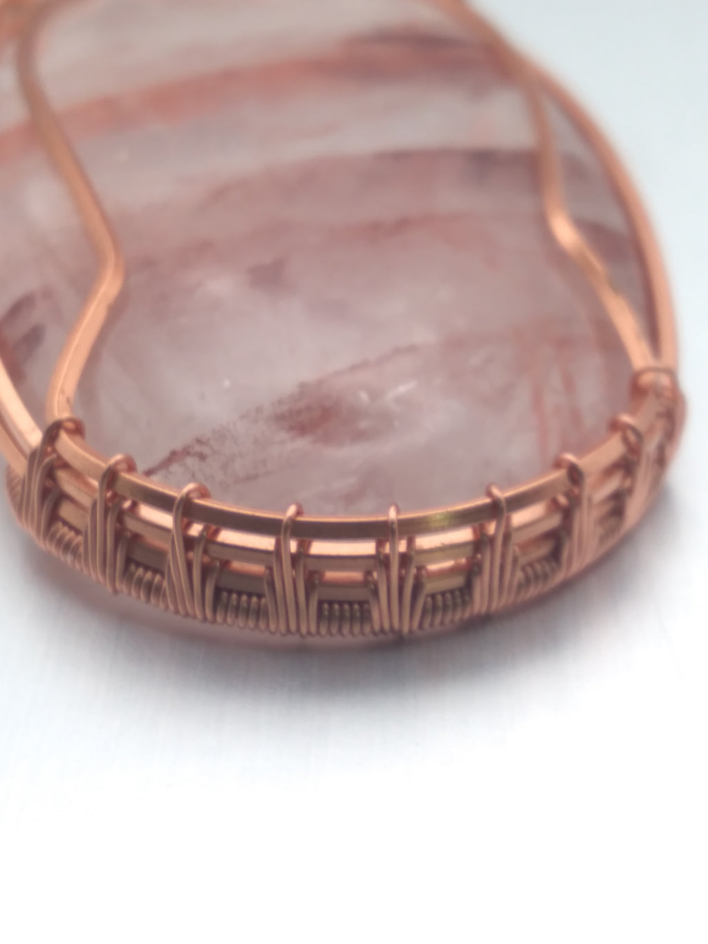 Fire Quartz and copper pendant necklace