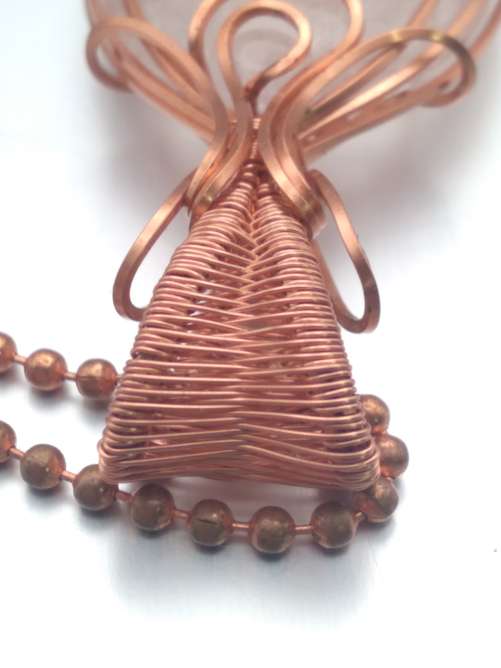 Fire Quartz and copper pendant necklace