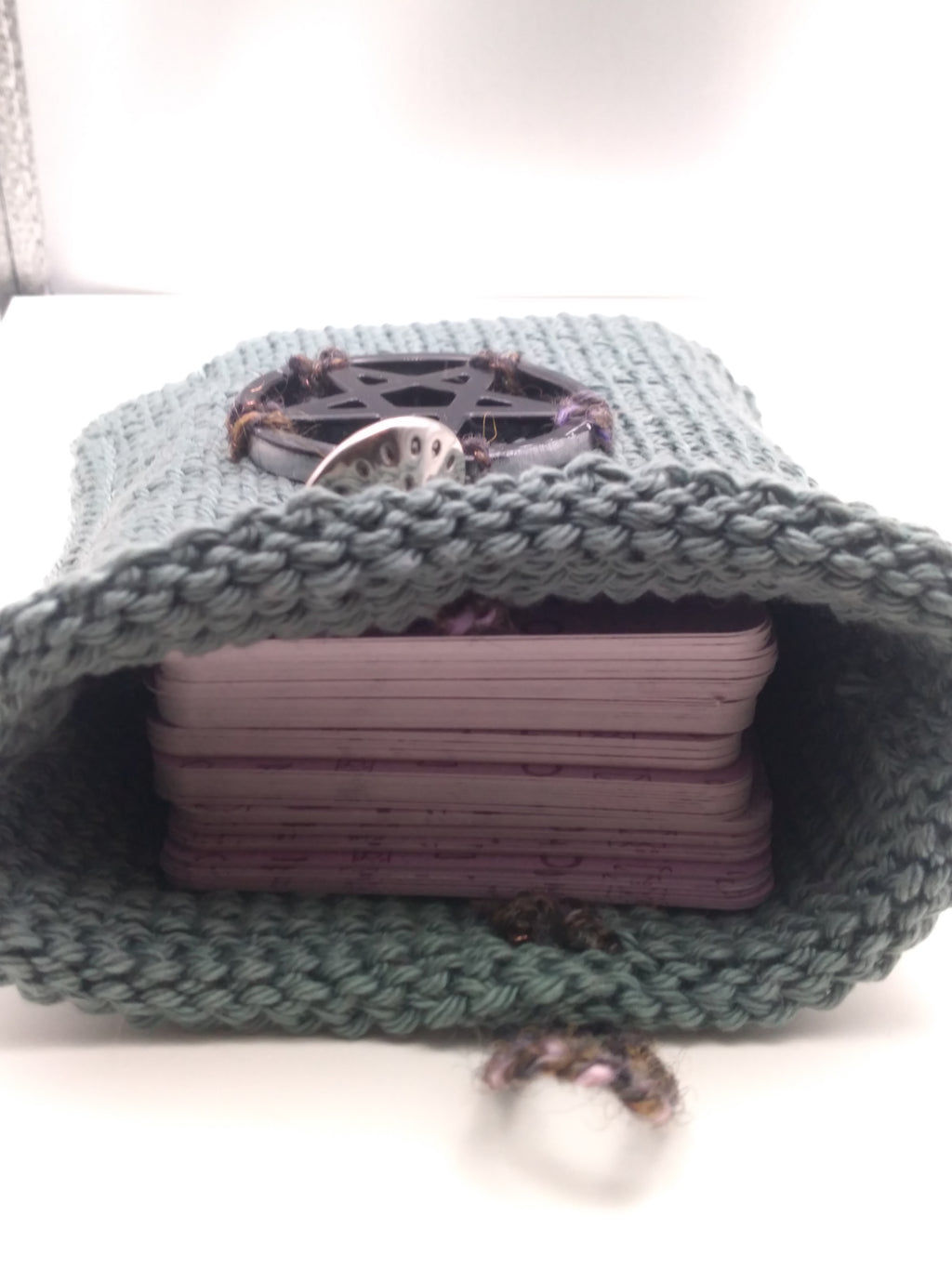 Crocheted tarot card pouch