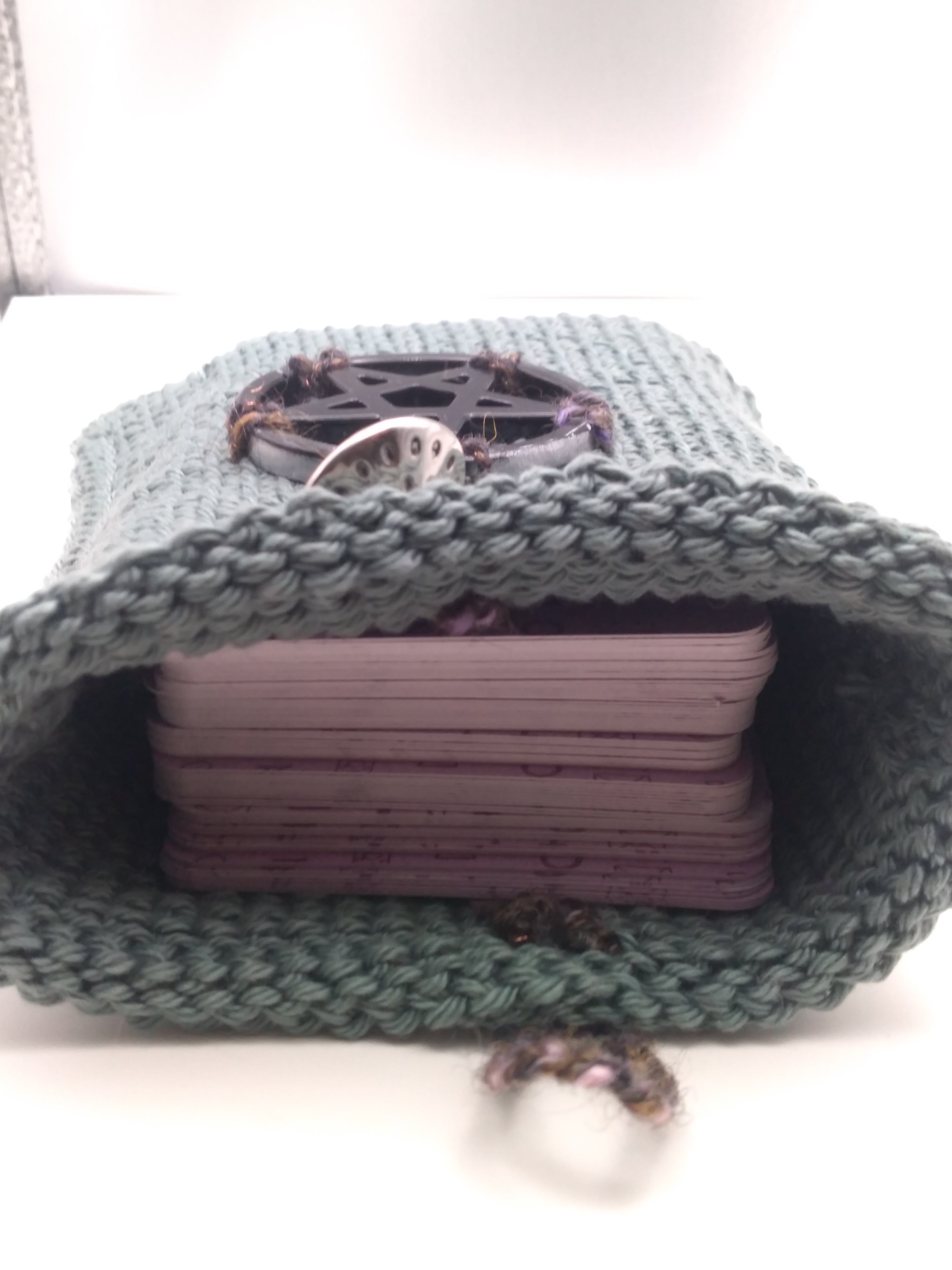 Crocheted tarot card pouch