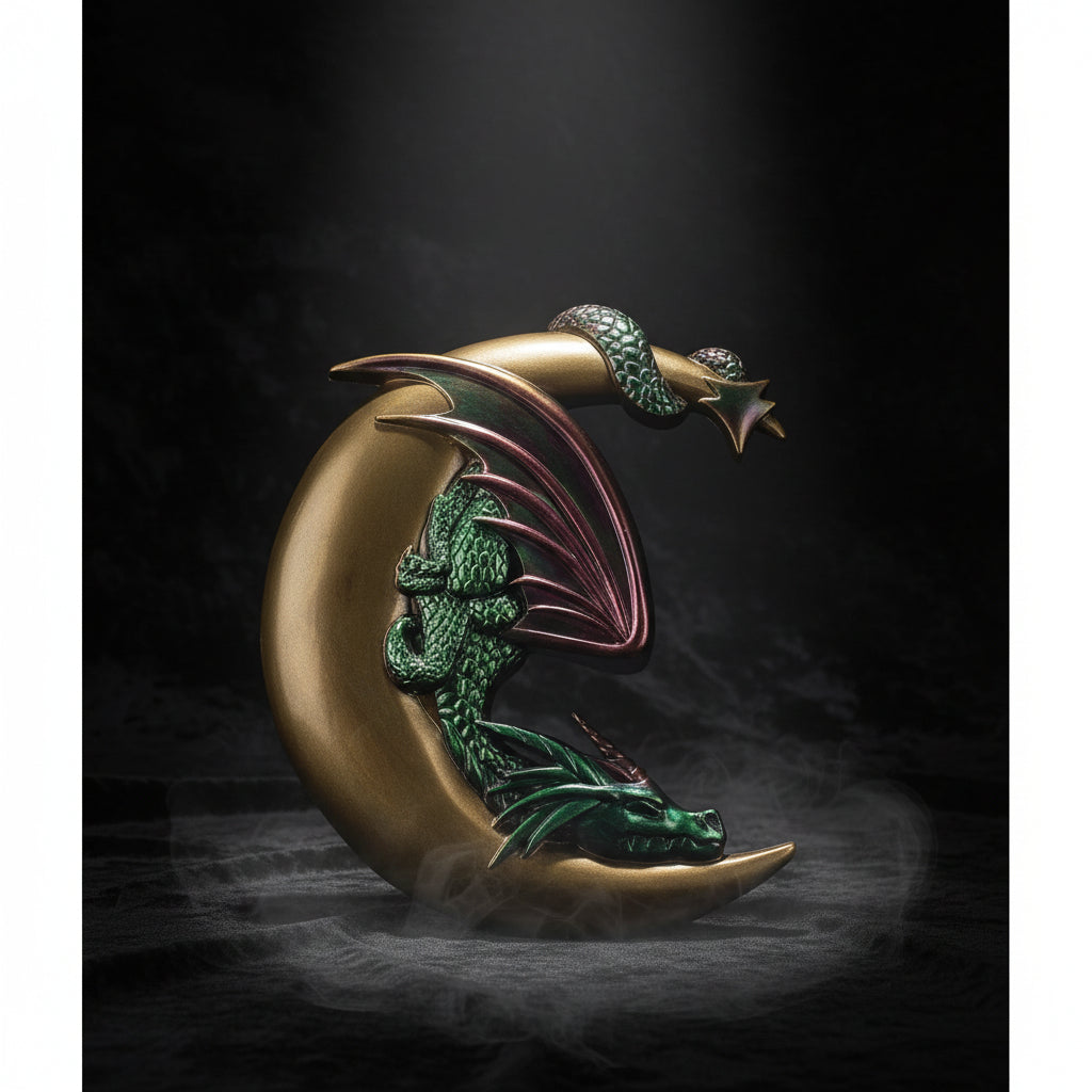 Dragon crescent moon wall decor