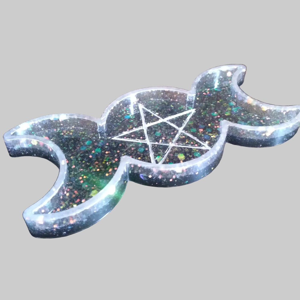 Triple moon goddess tray