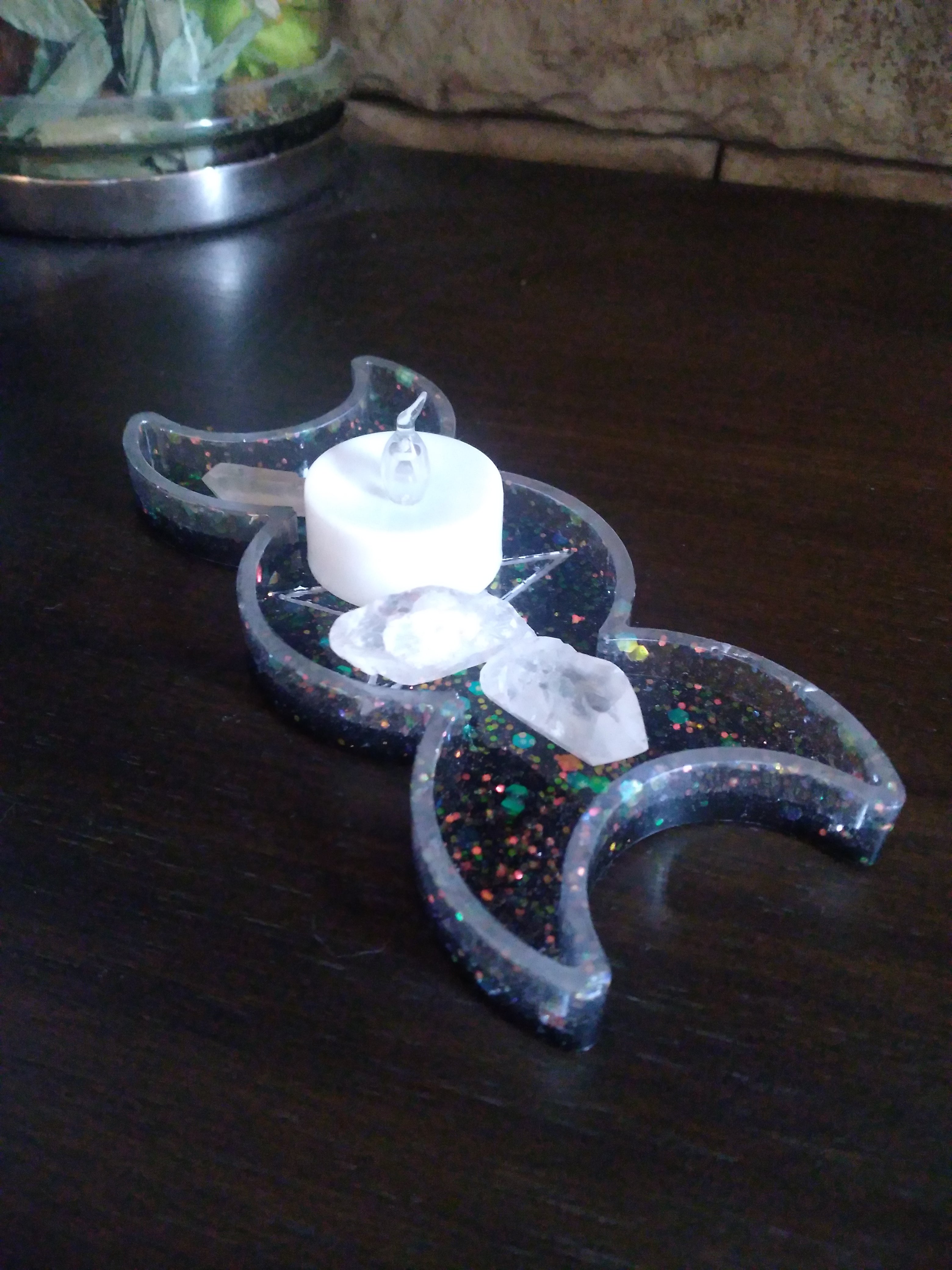 Triple moon goddess tray