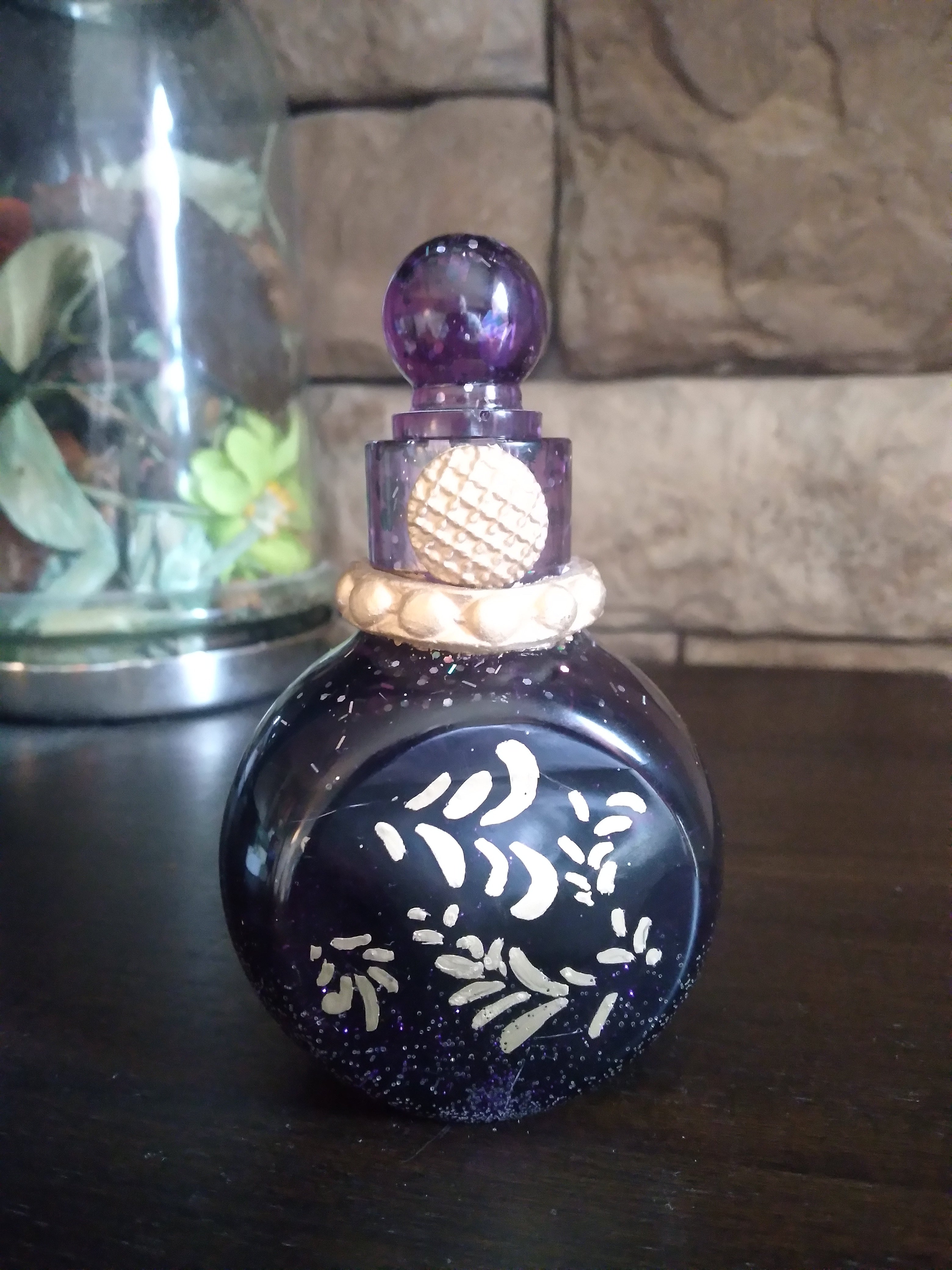 Apothecary bottle in purple and gold
