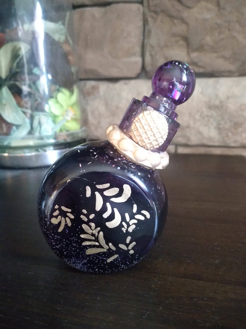 Apothecary bottle in purple and gold