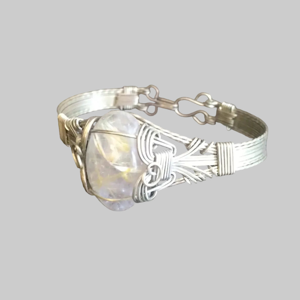 Golden Rutile quartz cuff bracelet