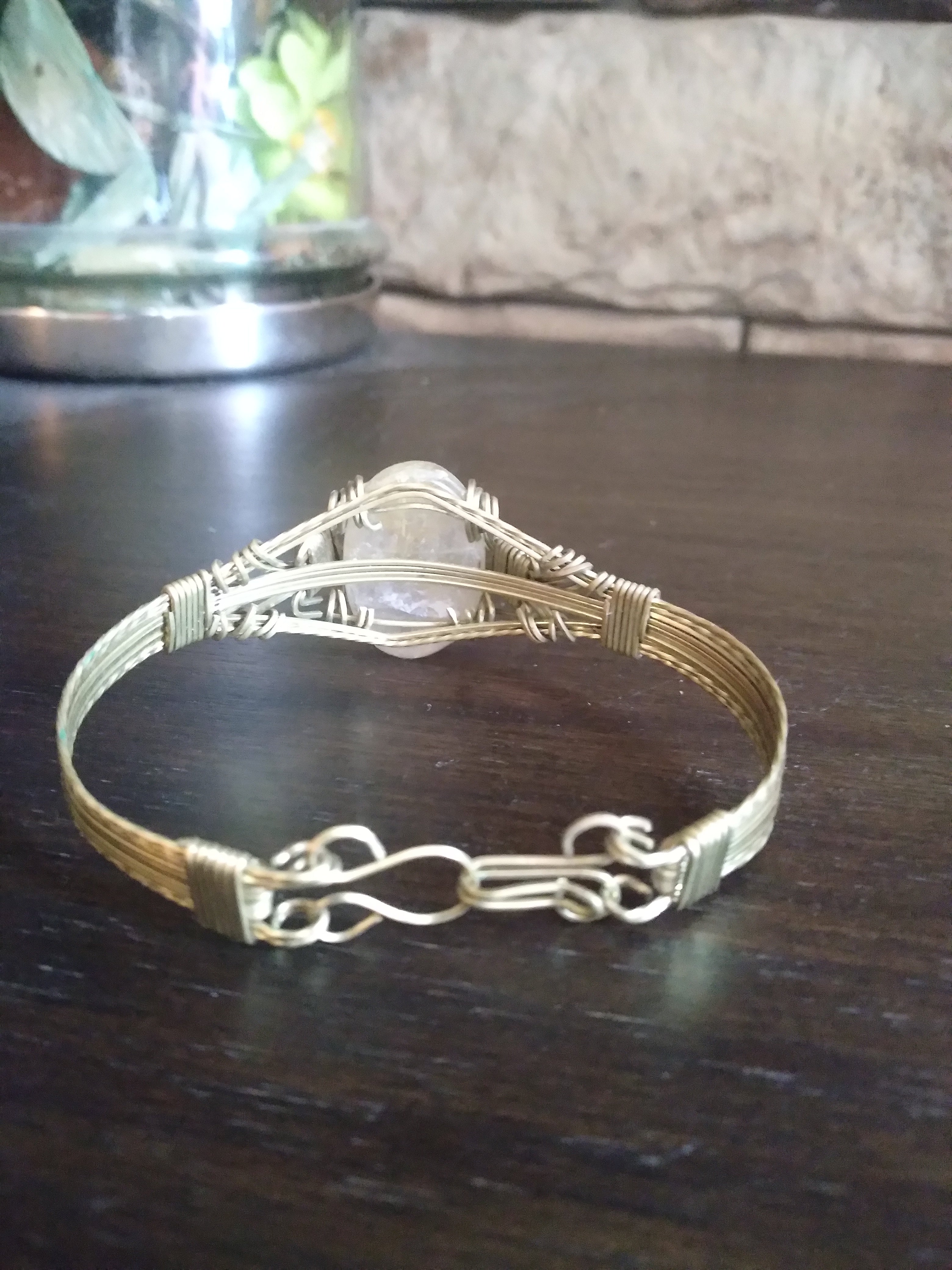 Golden Rutile quartz cuff bracelet