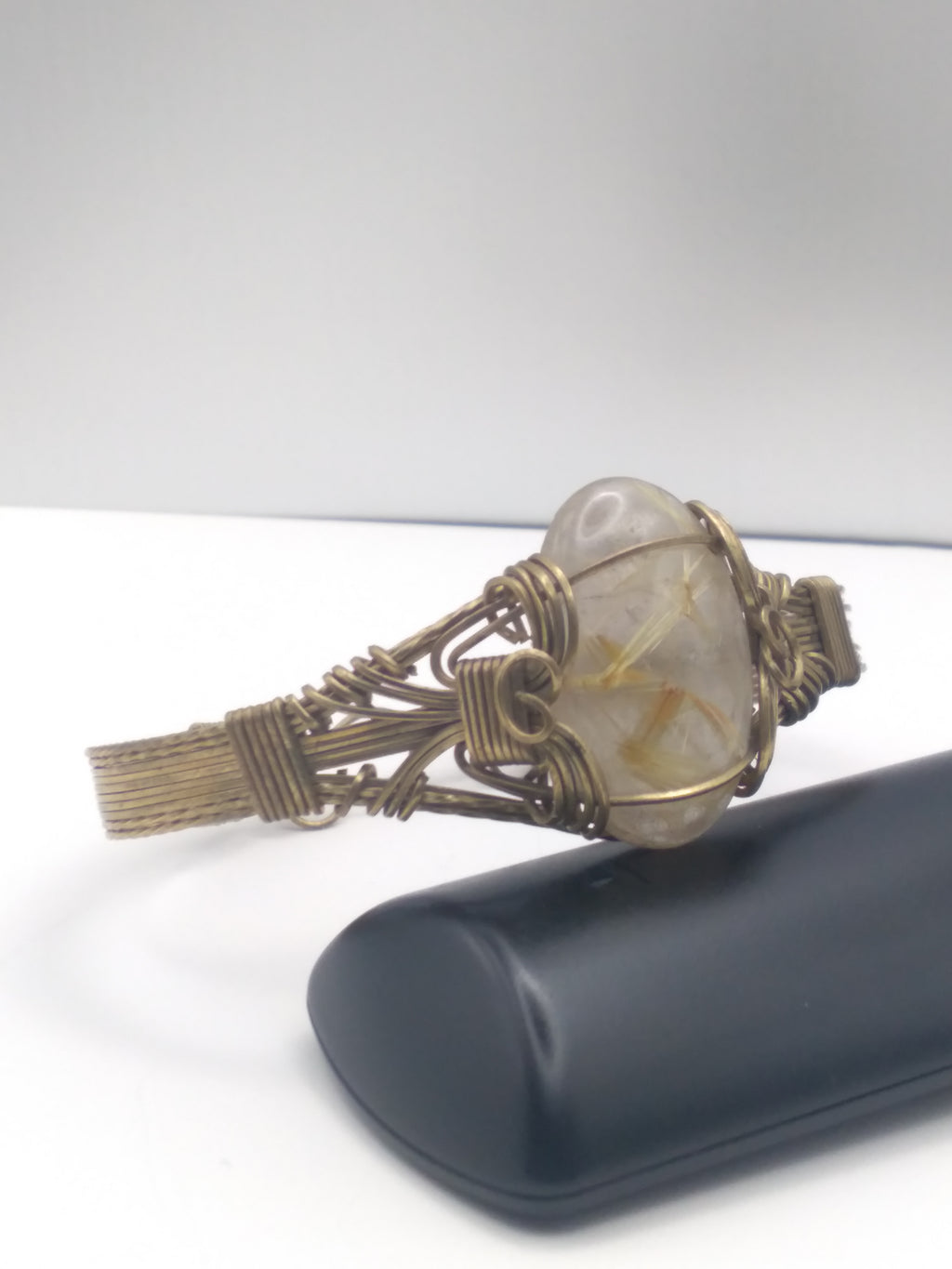 Golden Rutile quartz cuff bracelet