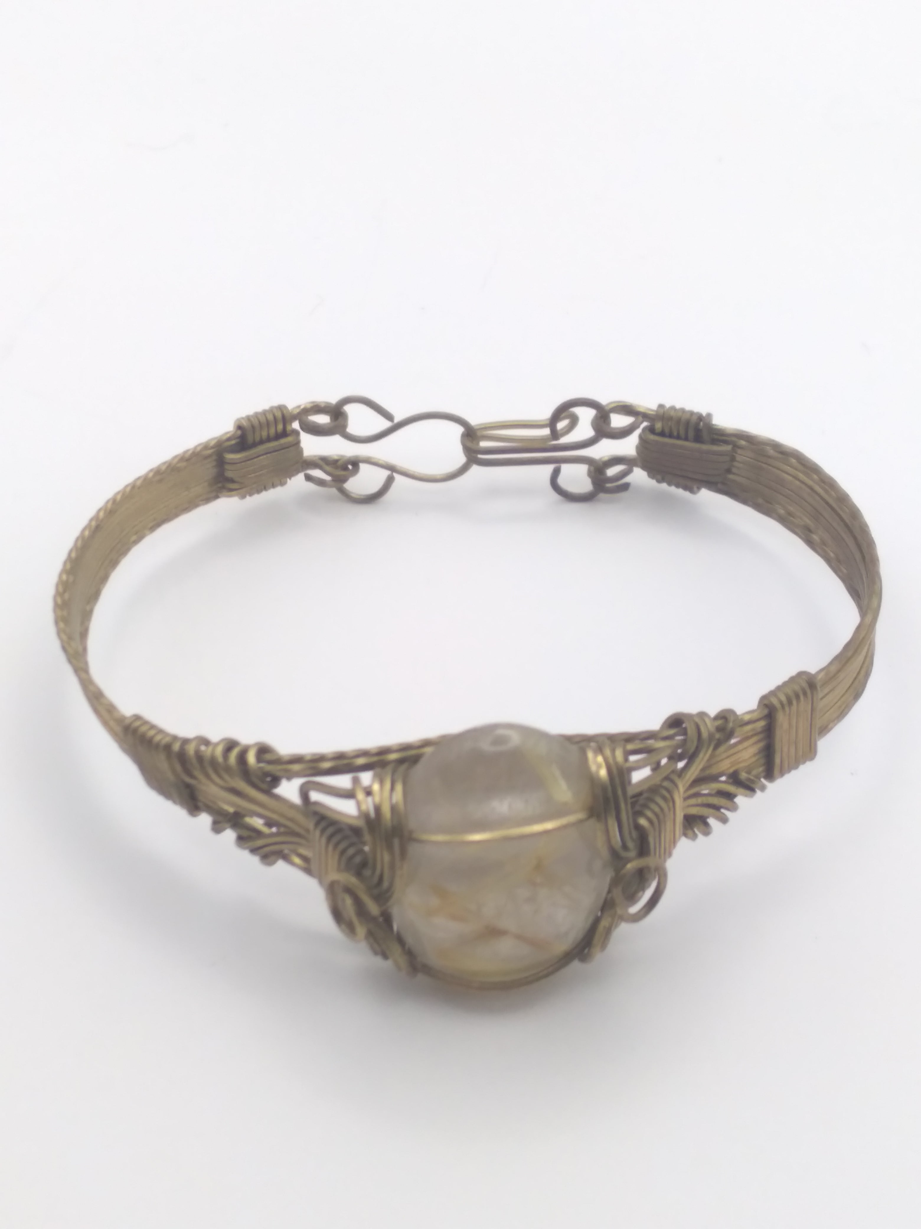 Golden Rutile quartz cuff bracelet