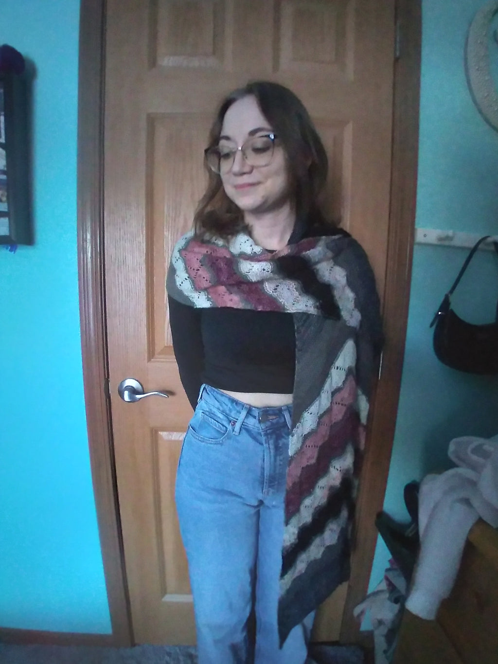 Handknit Chevron Wrap