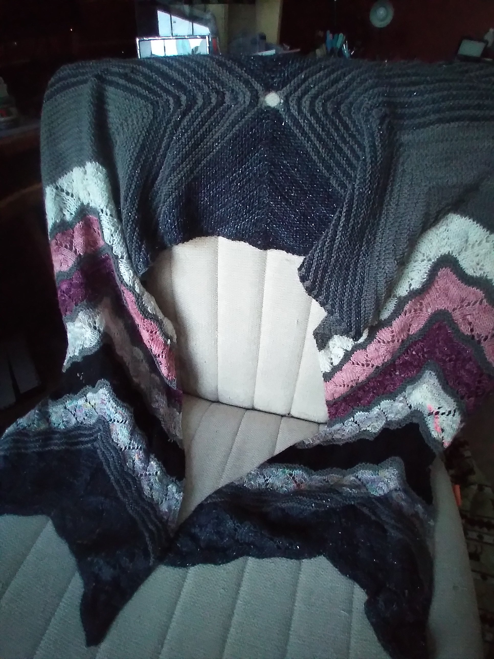 Handknit Chevron Wrap