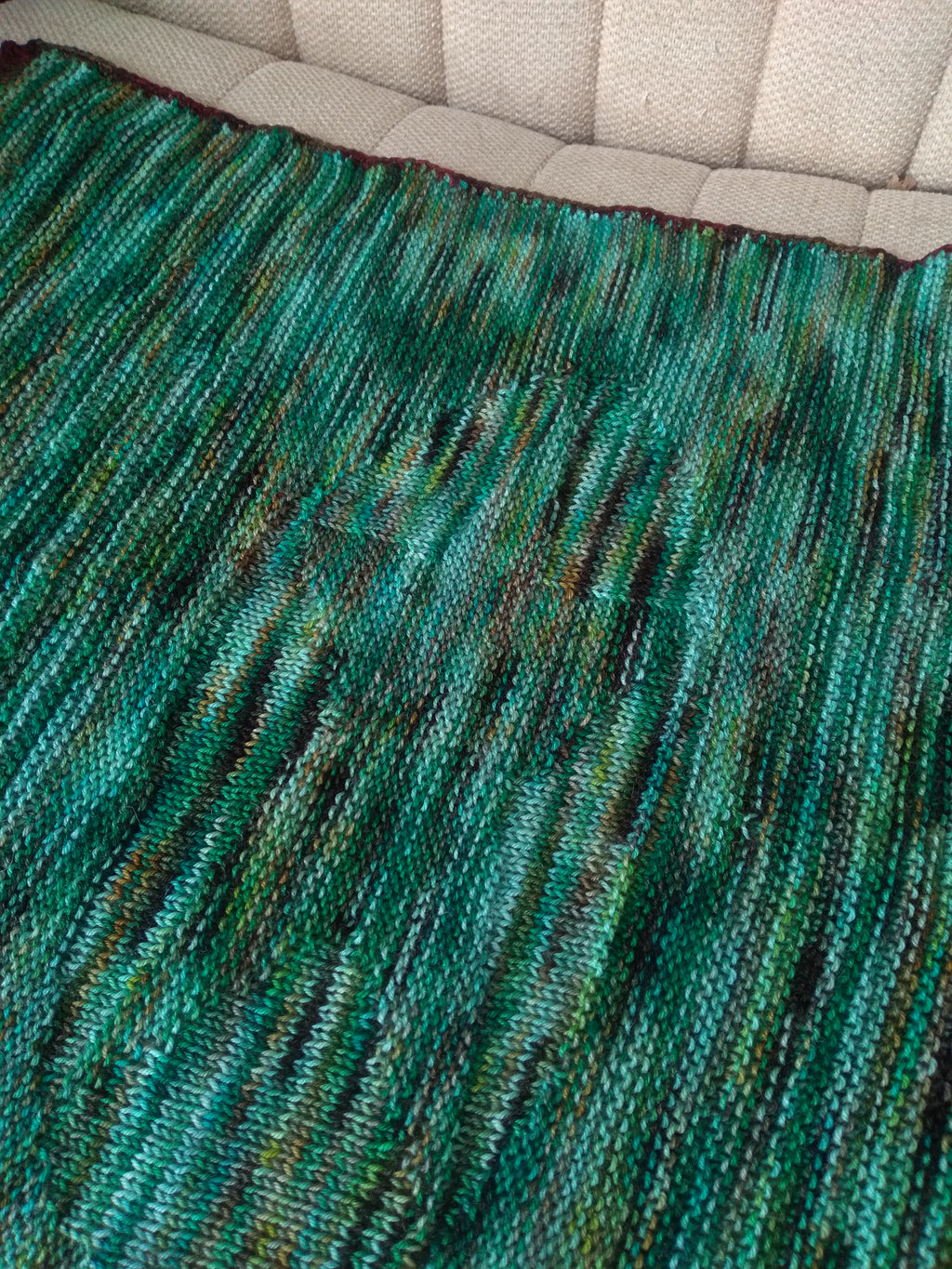 Green knit altar cloth