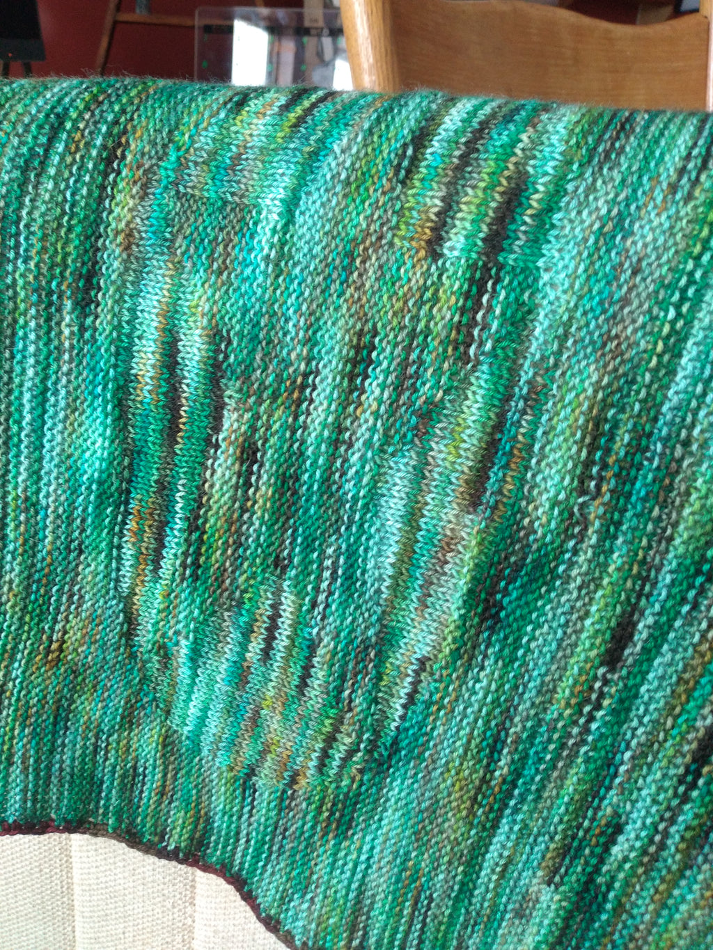 Green knit altar cloth