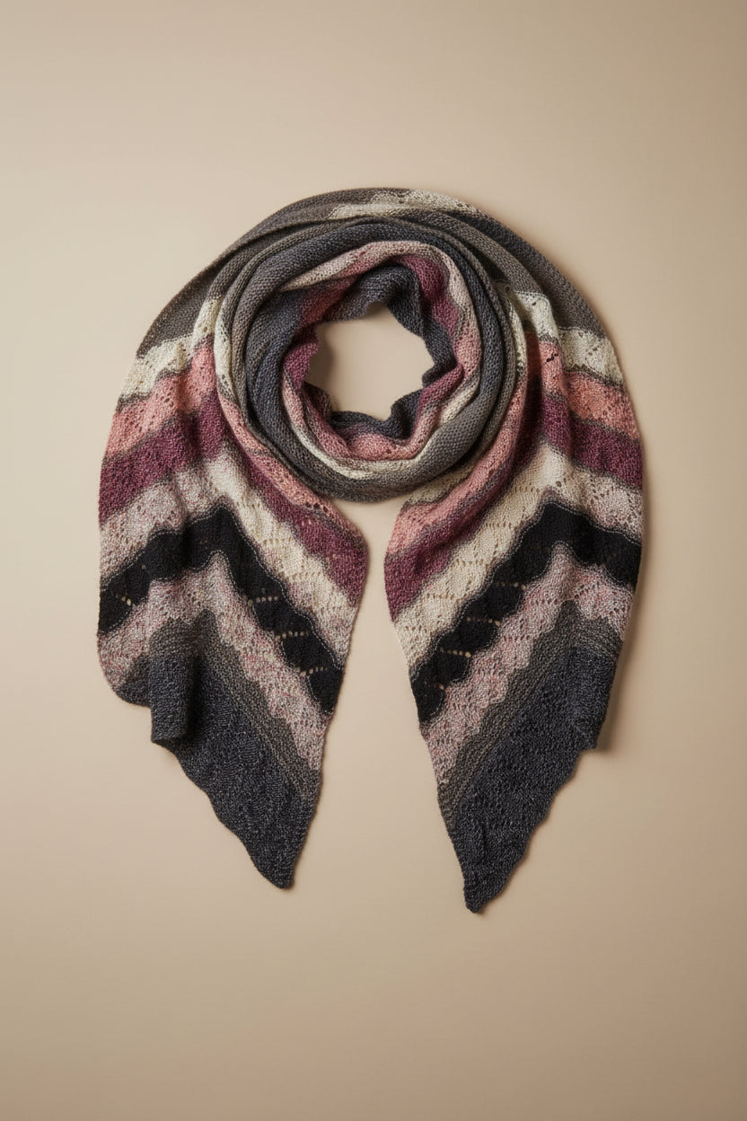 Handknit Chevron Wrap