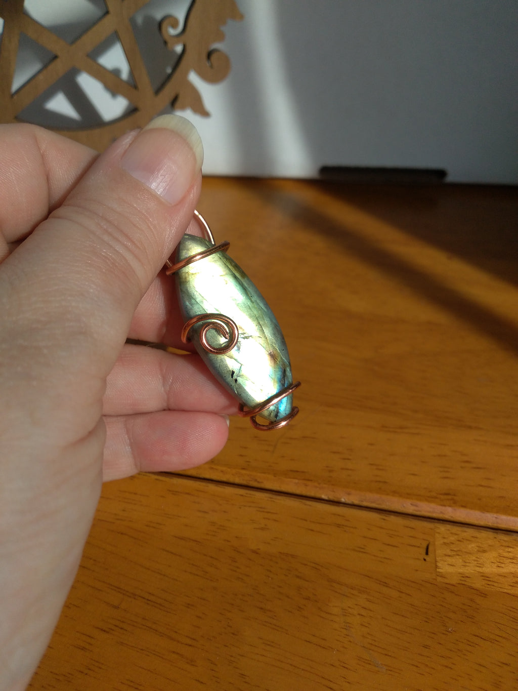 Labradorite Copper Pendant