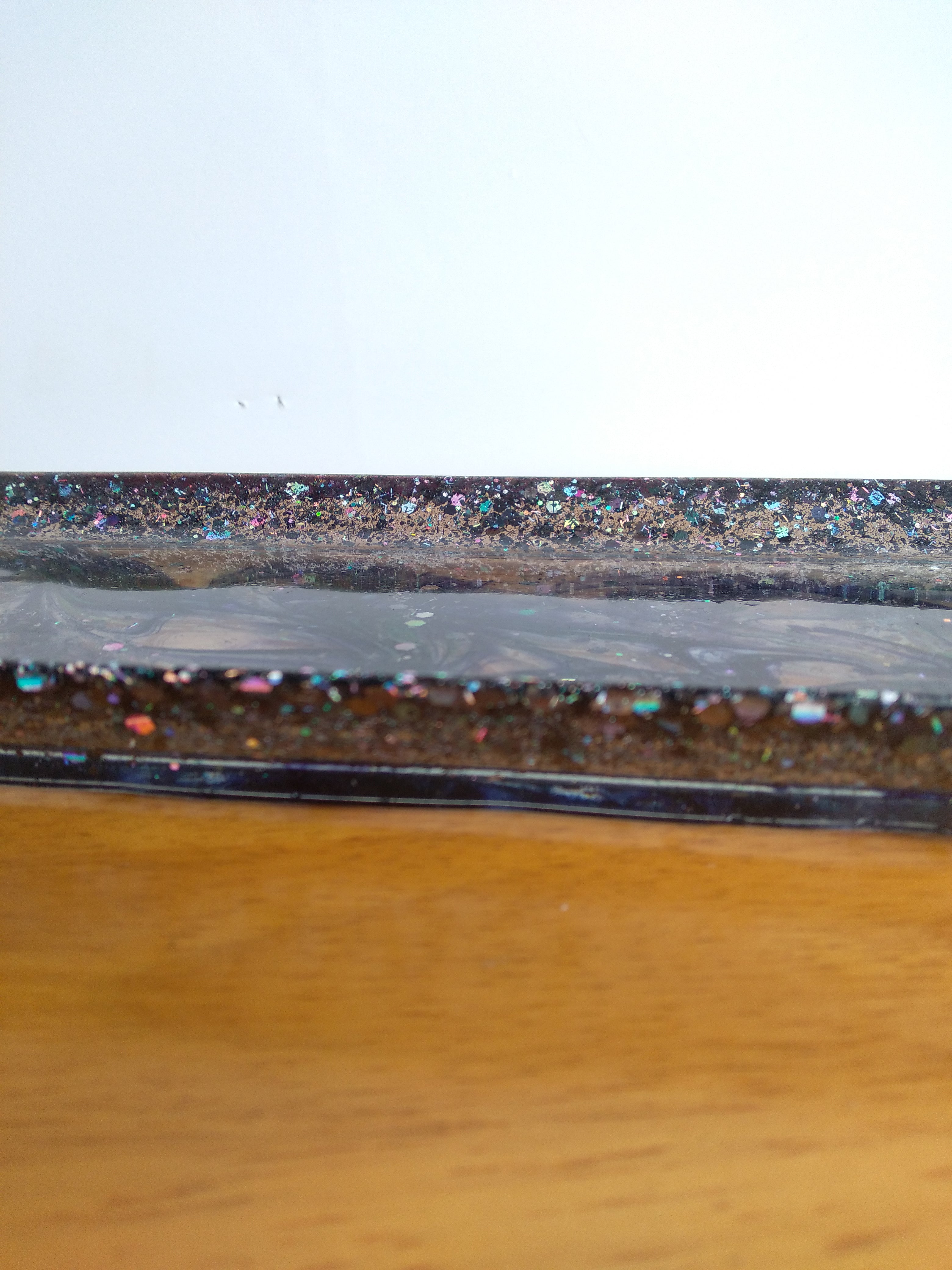 Decorative glitter and purple/green tray