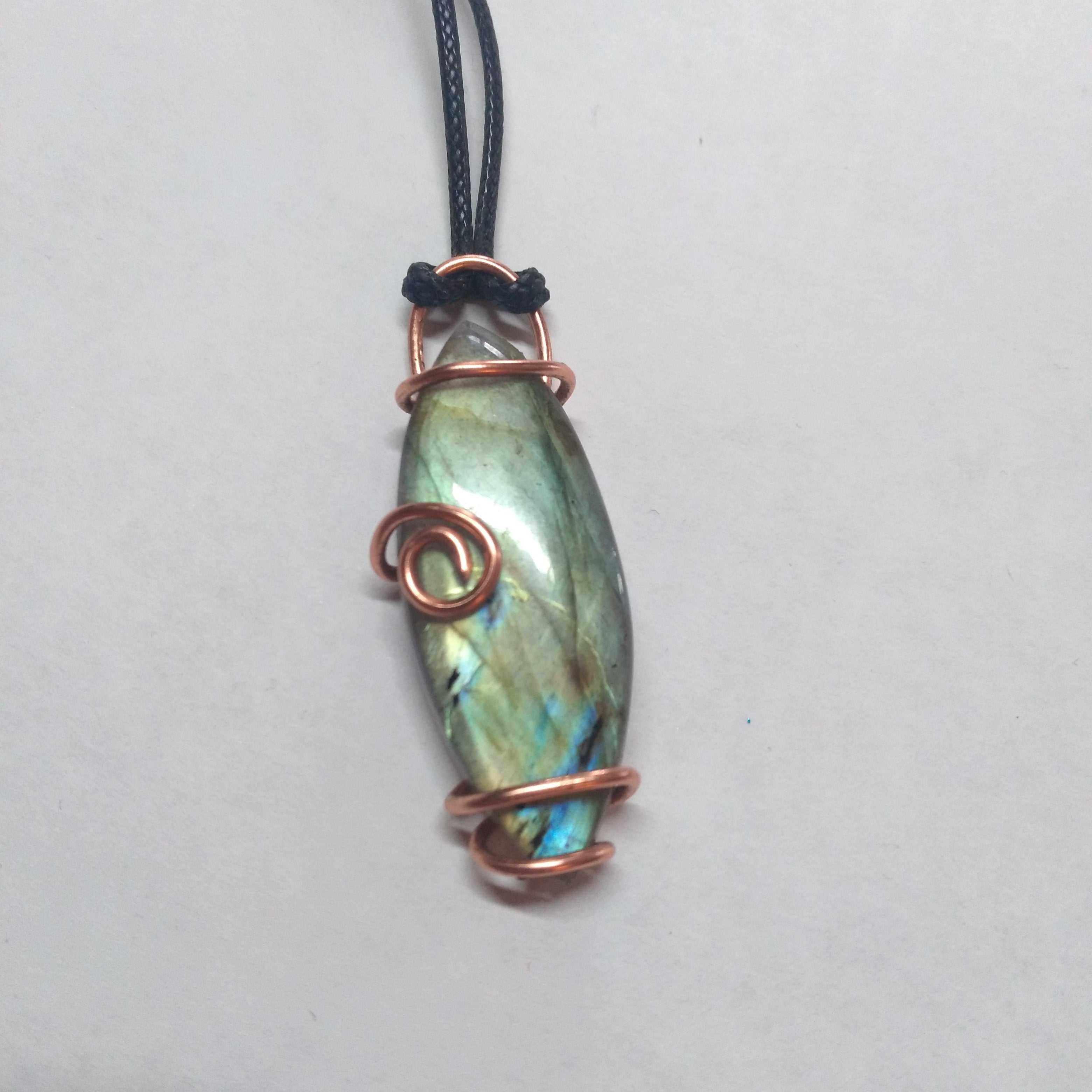 Labradorite Copper Pendant