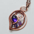 Amethyst and copper 3 stone pendant
