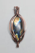 Large Labradorite copper pendant necklace