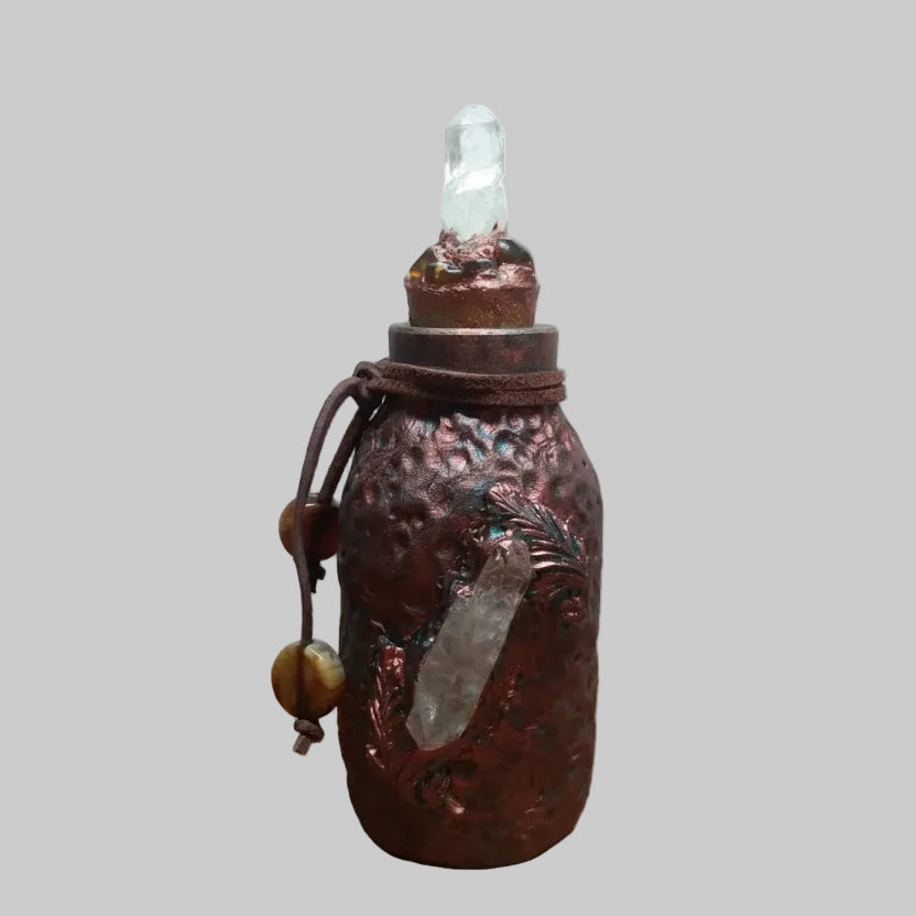 Apothecary metal look jar with cork