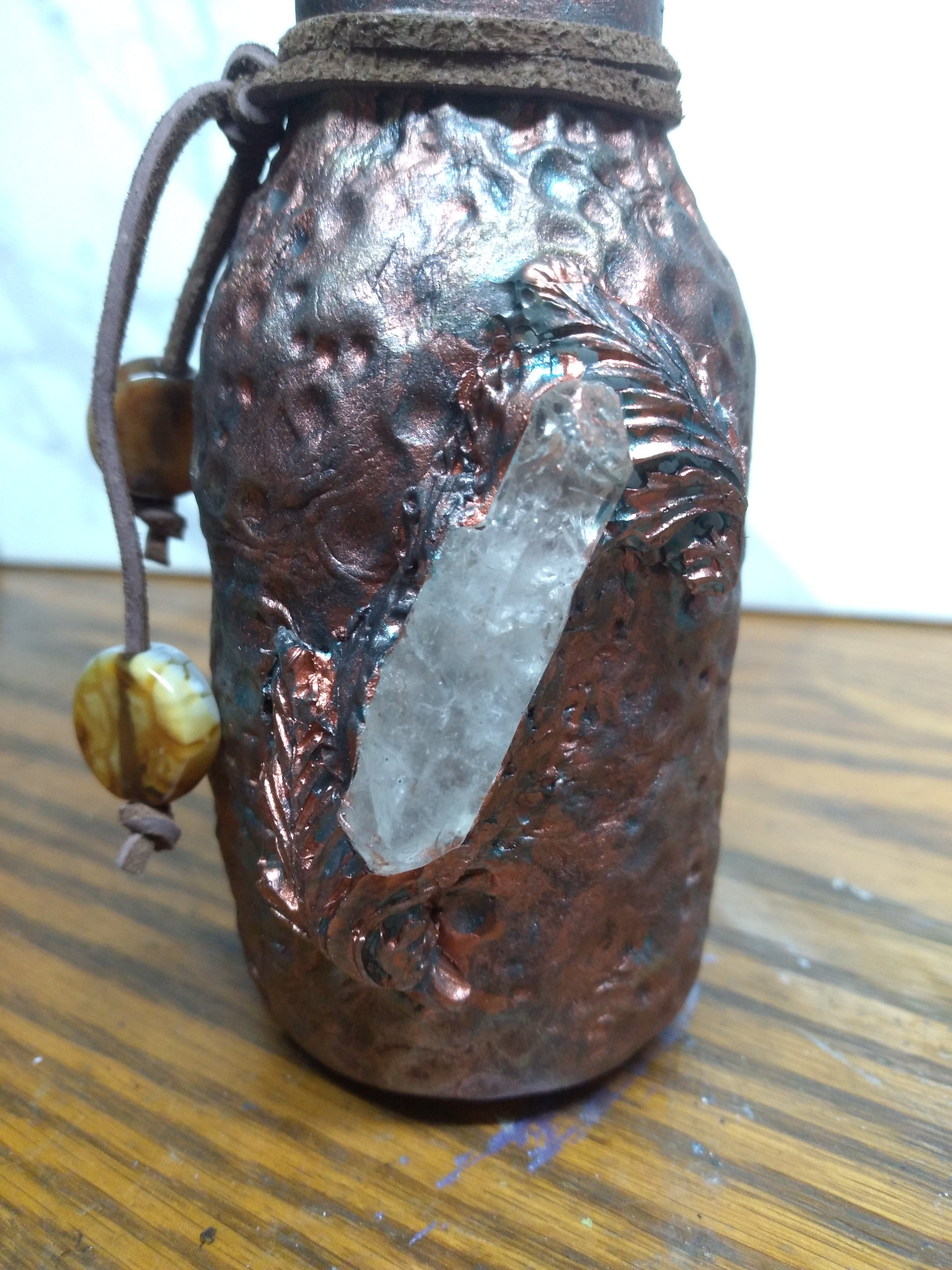 Apothecary metal look jar with cork