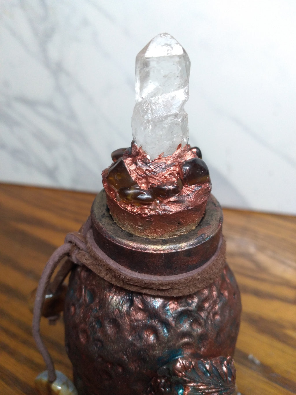 Apothecary metal look jar with cork