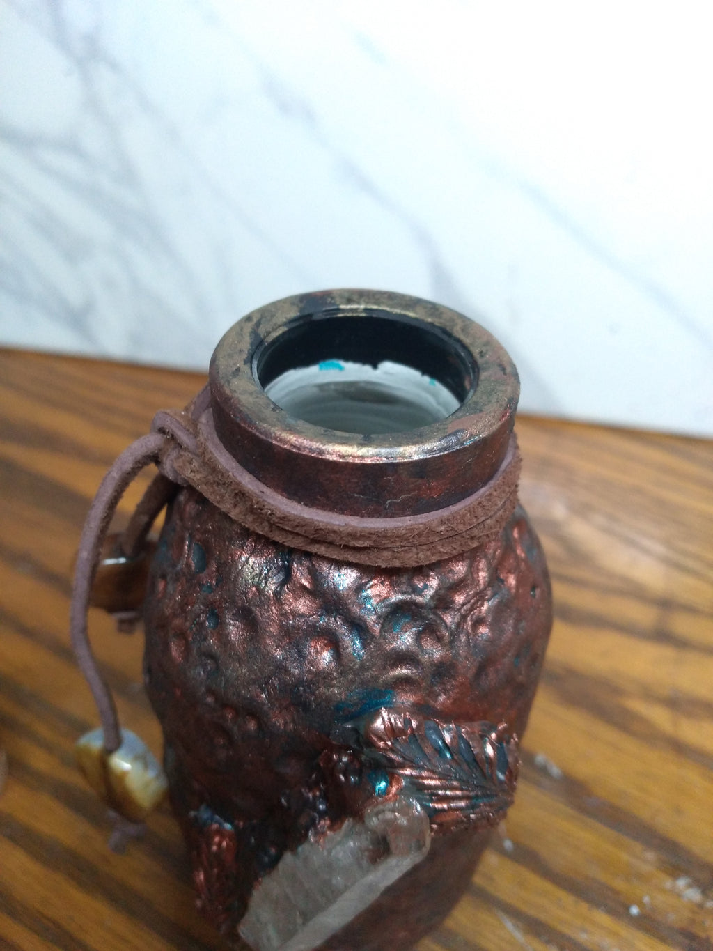 Apothecary metal look jar with cork