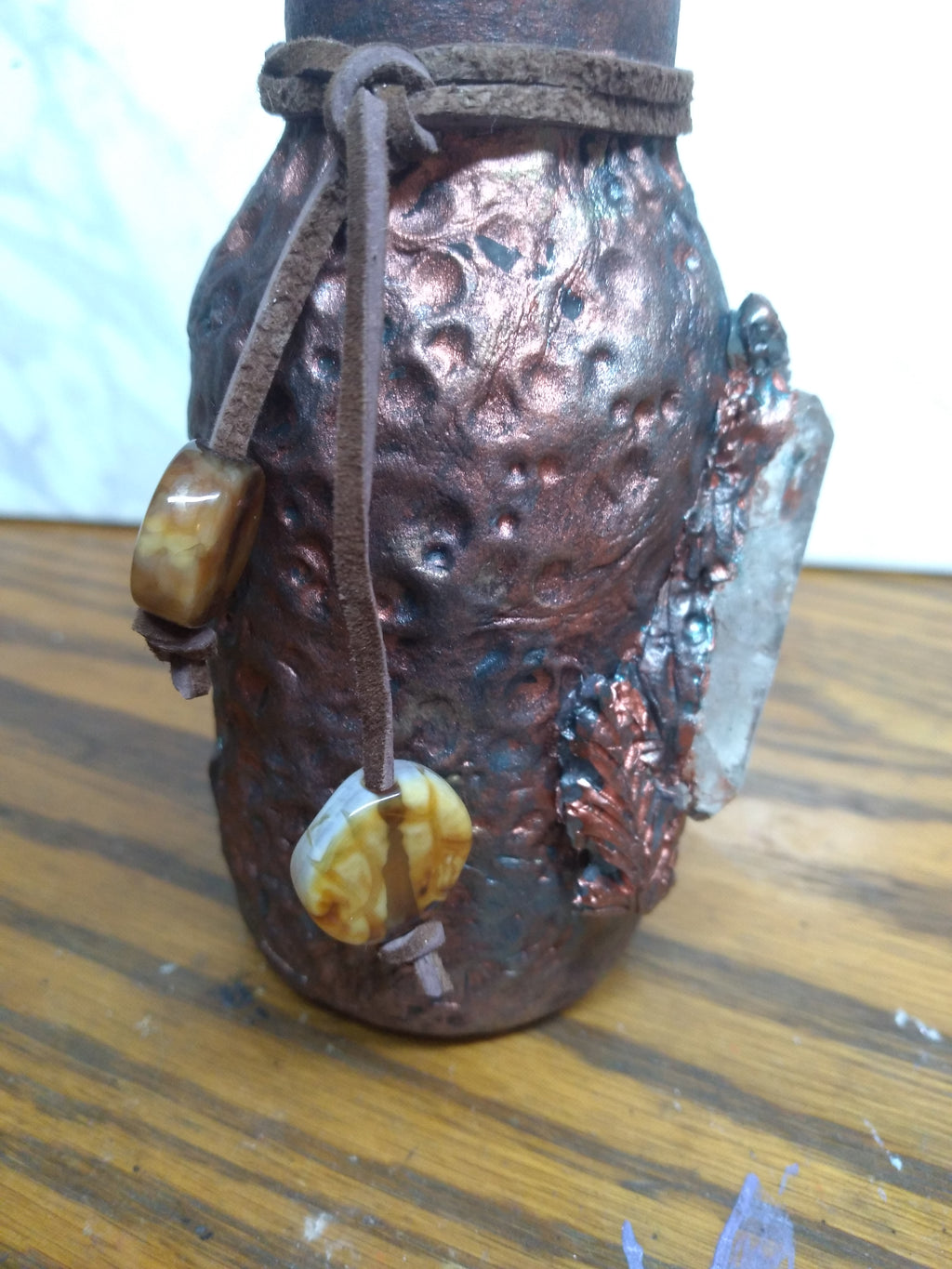 Apothecary metal look jar with cork
