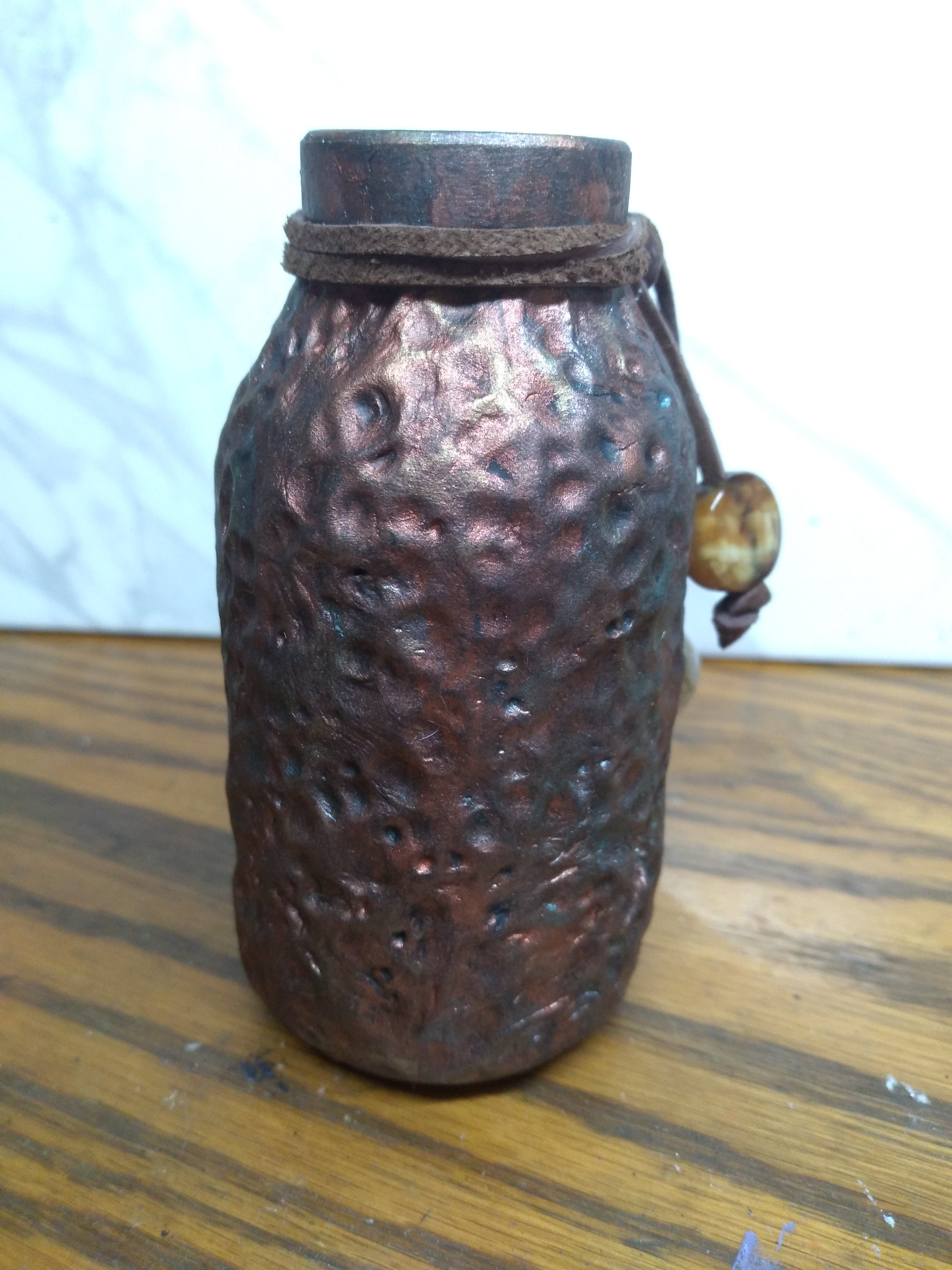 Apothecary metal look jar with cork
