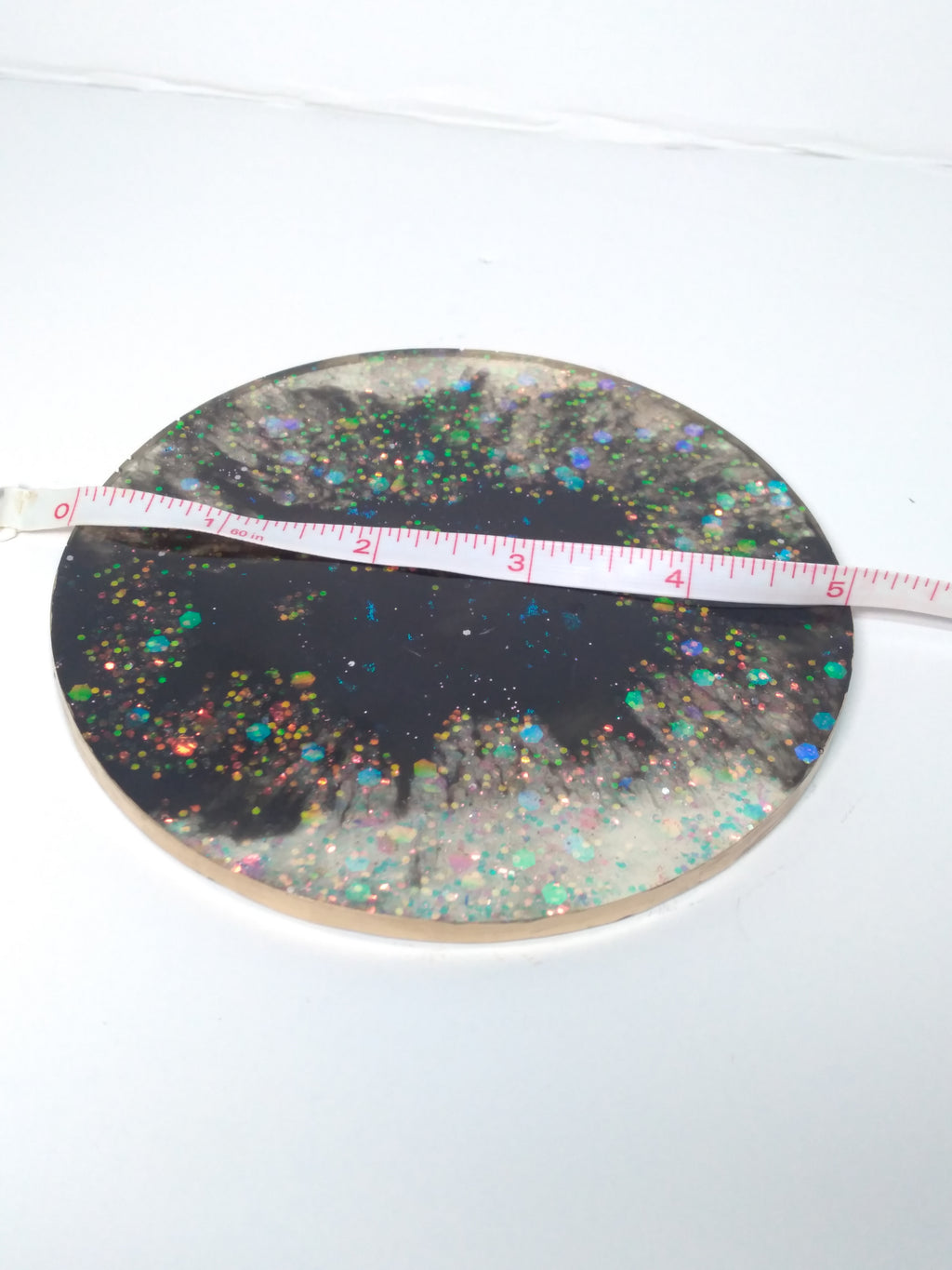 black galaxy theme round tray