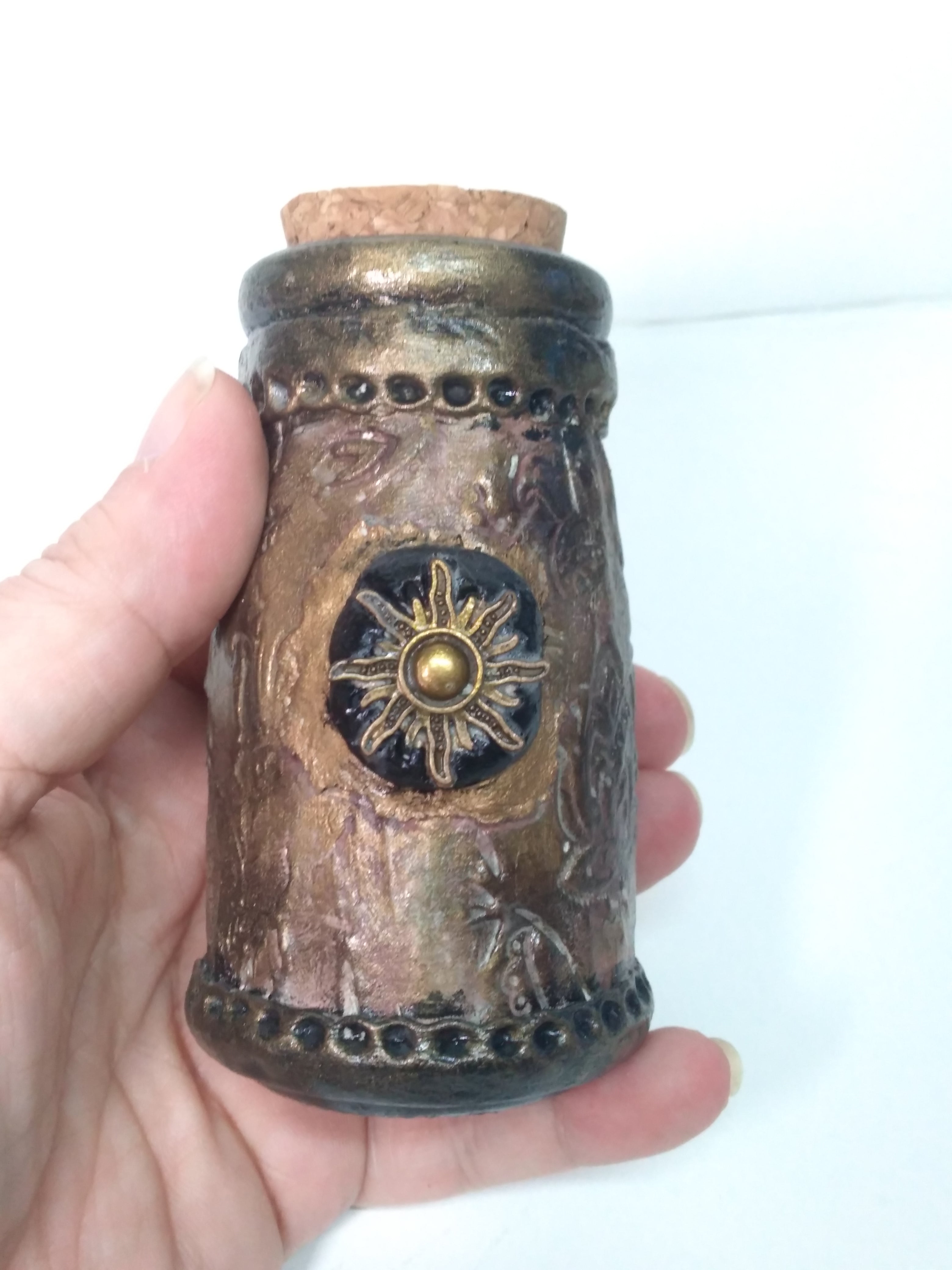 Sun star glass storage jar