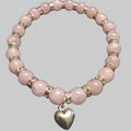 Rose quartz bead elastic bracelet