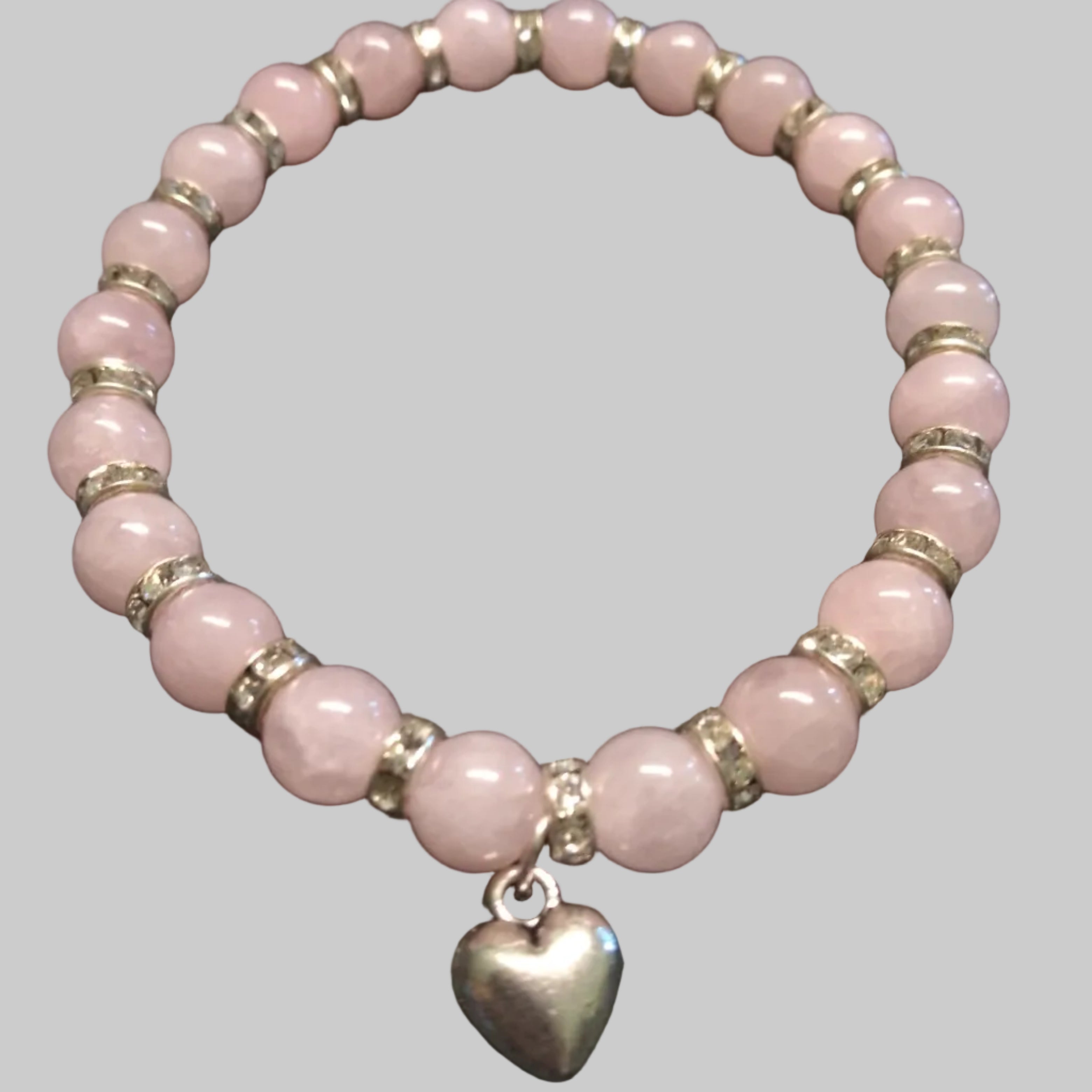 Rose quartz bead elastic bracelet
