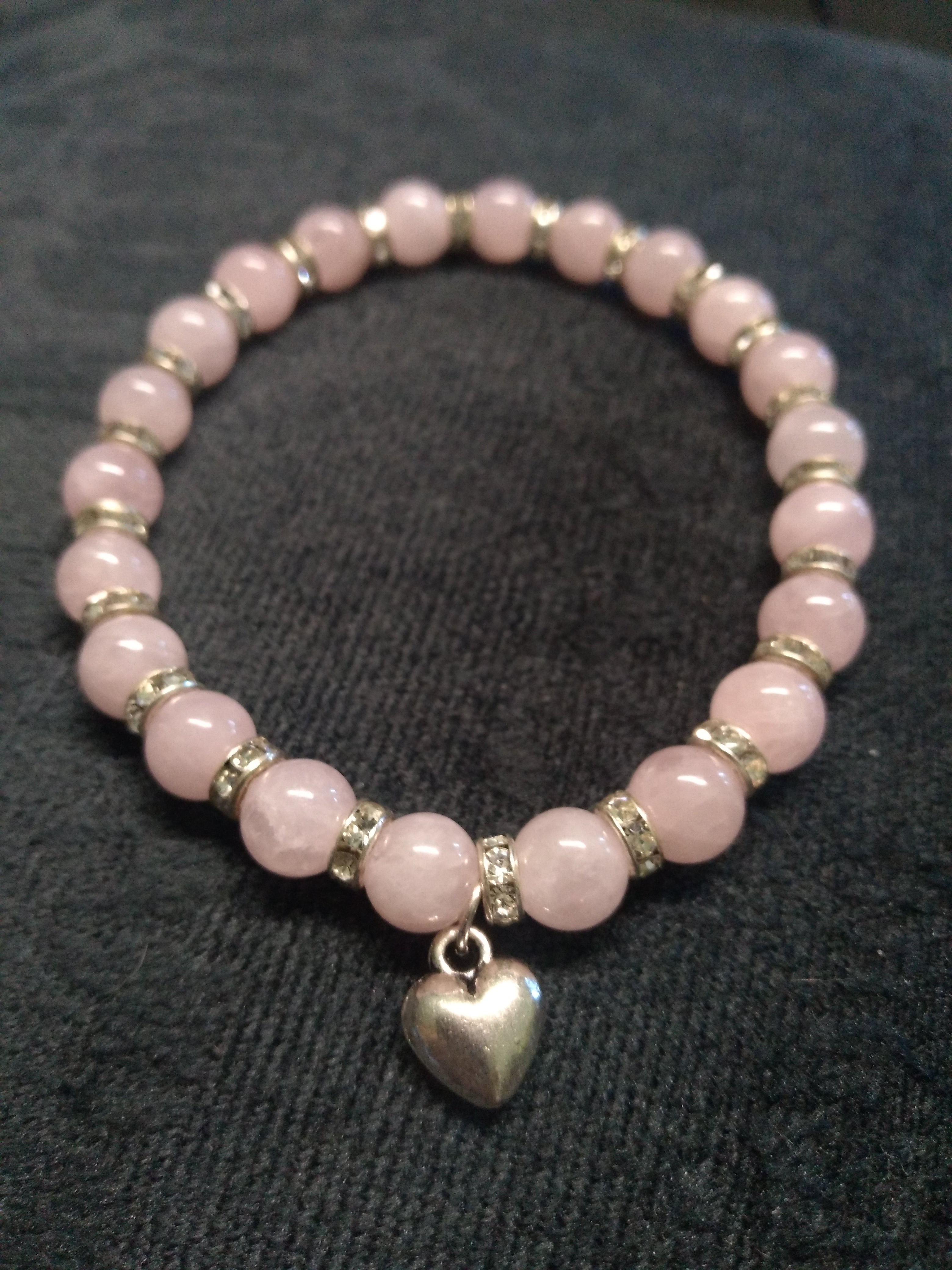 Rose quartz bead elastic bracelet