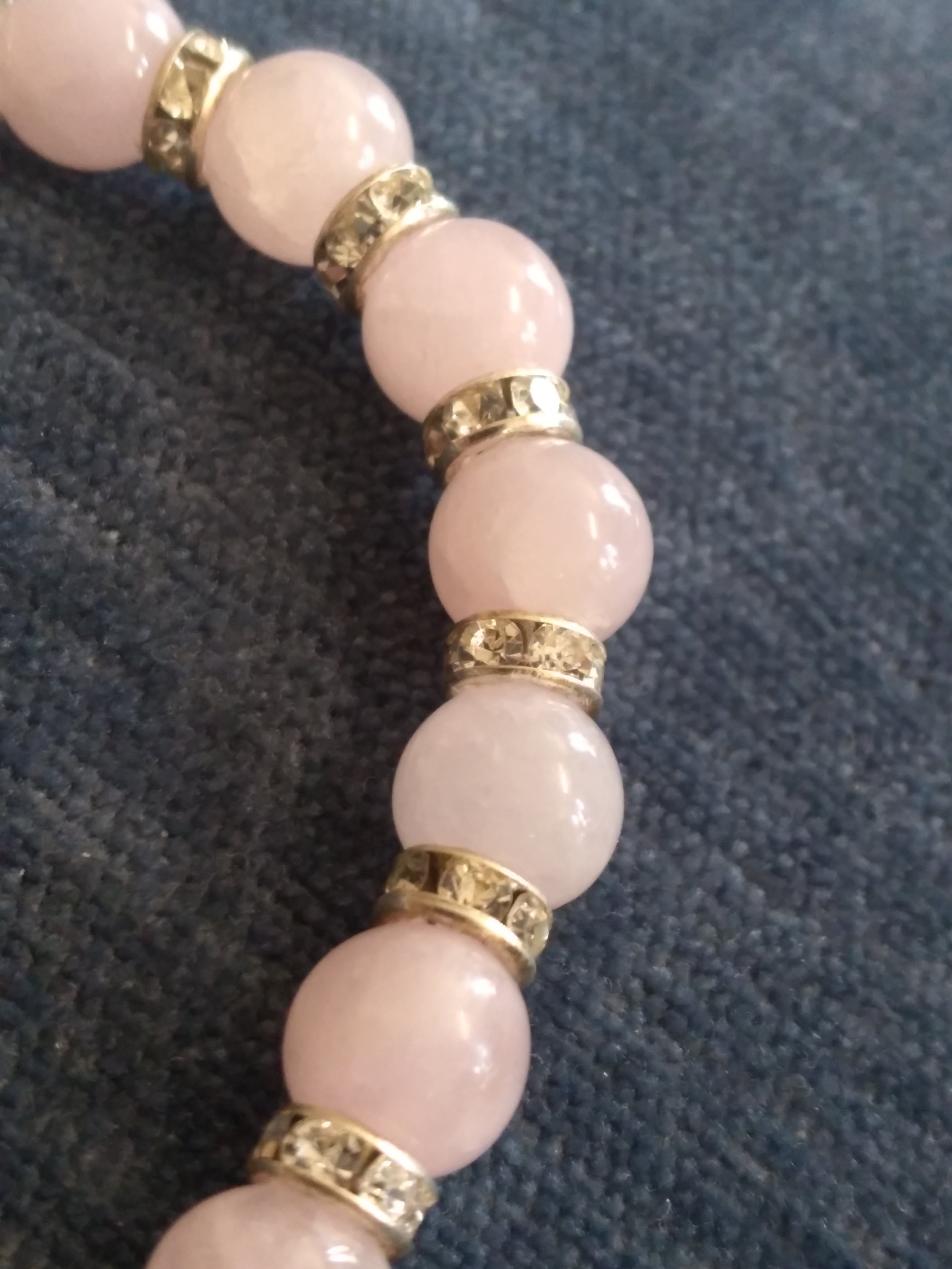 Rose quartz bead elastic bracelet