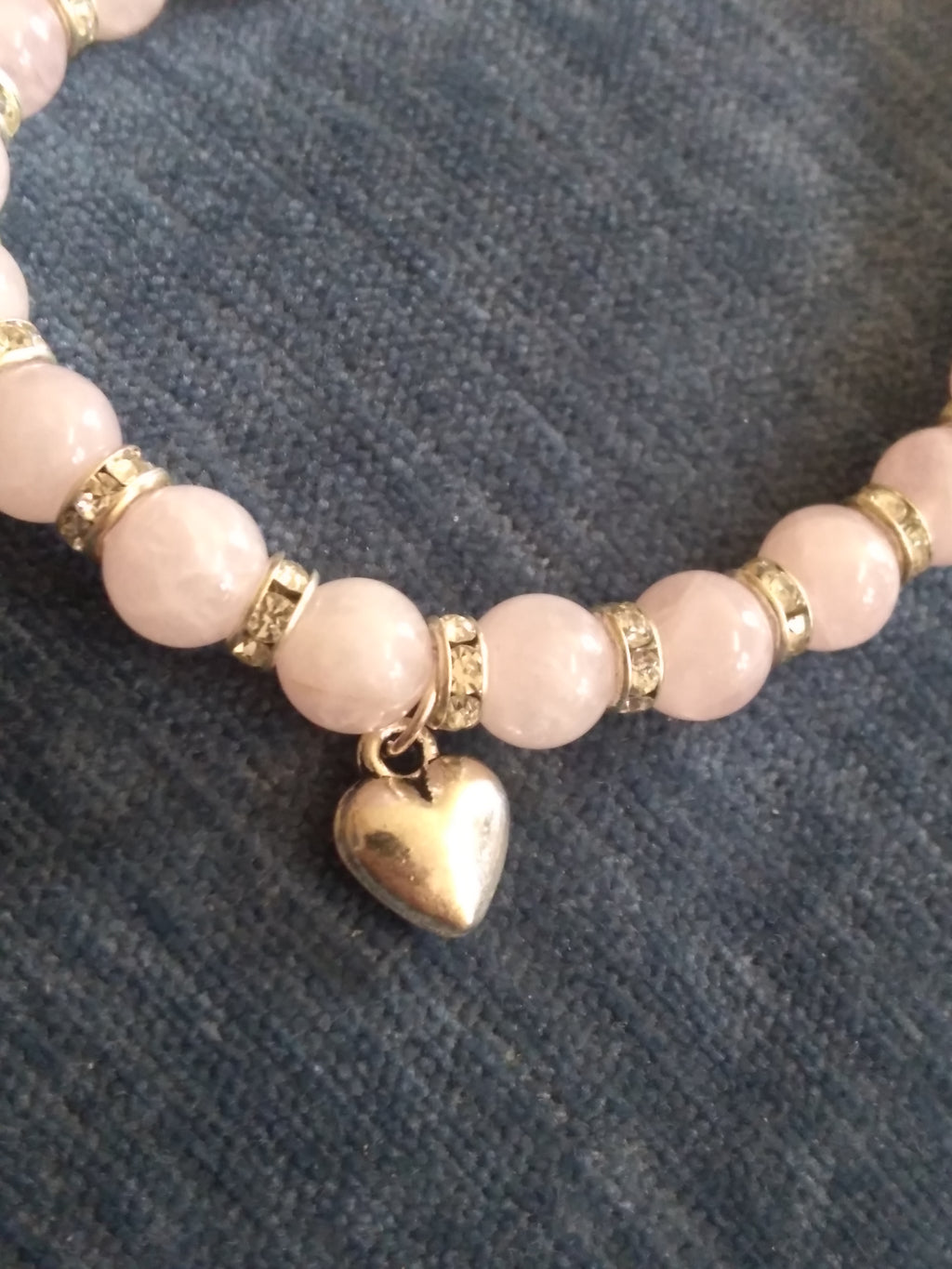 Rose quartz bead elastic bracelet