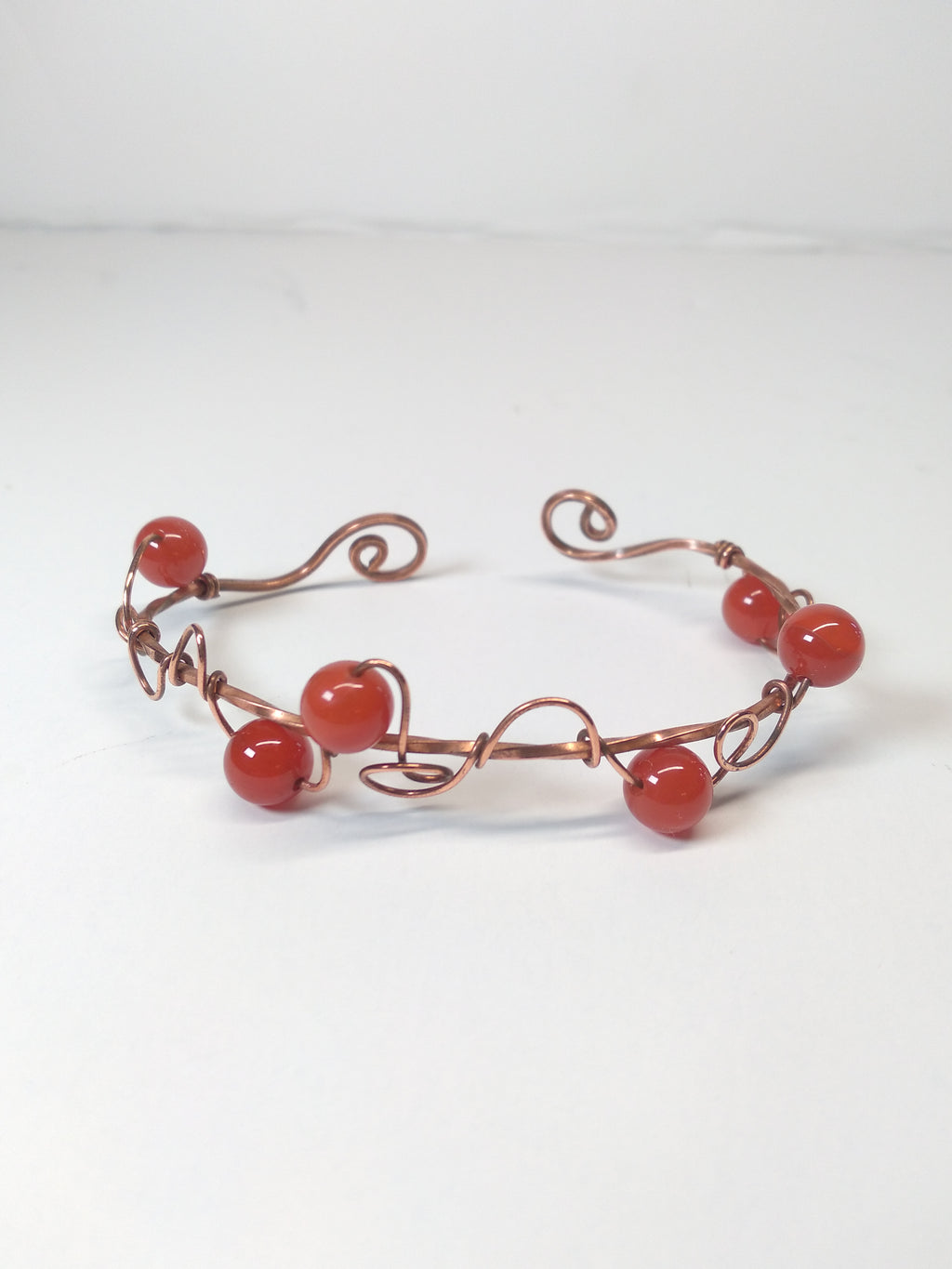 Carnelian cuff bracelet copper