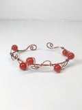 Carnelian cuff bracelet copper