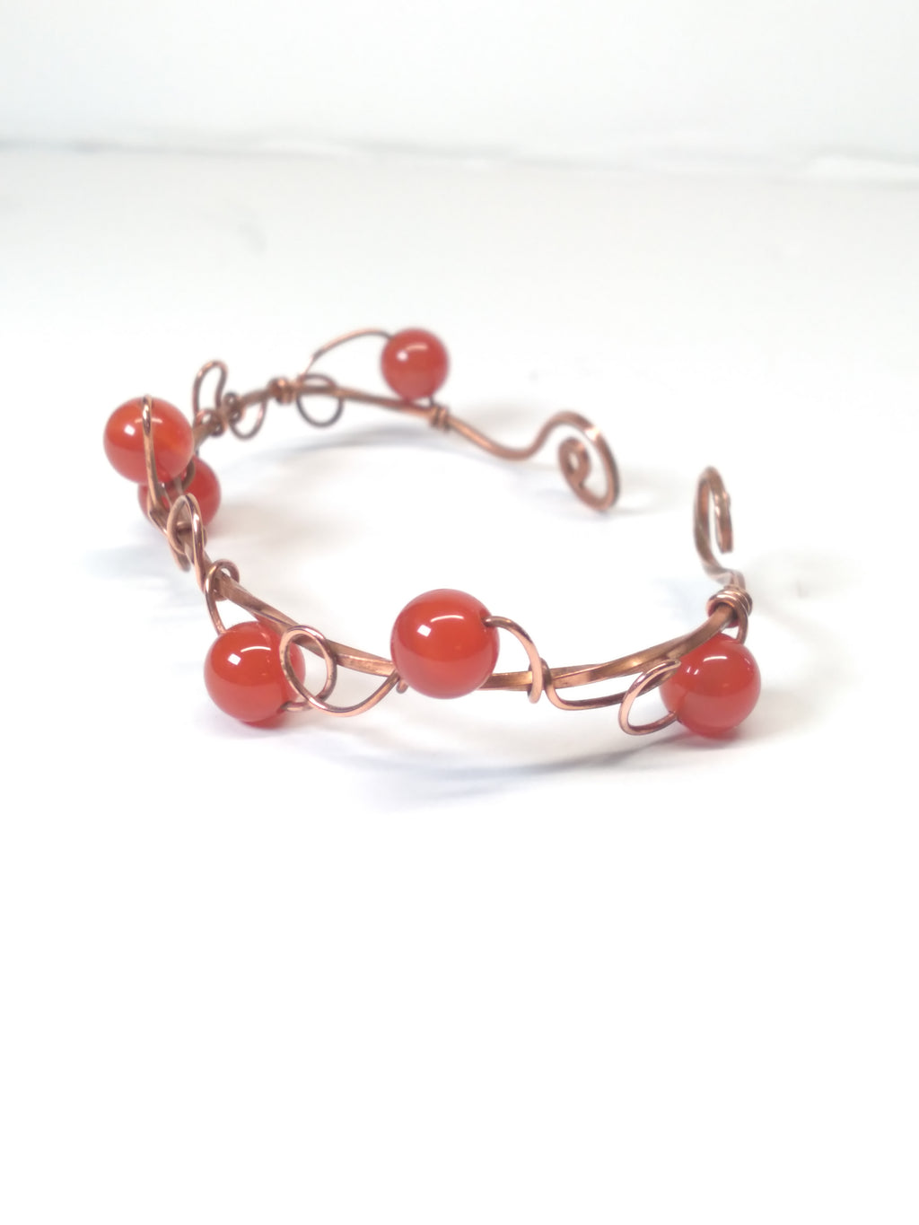 Carnelian cuff bracelet copper