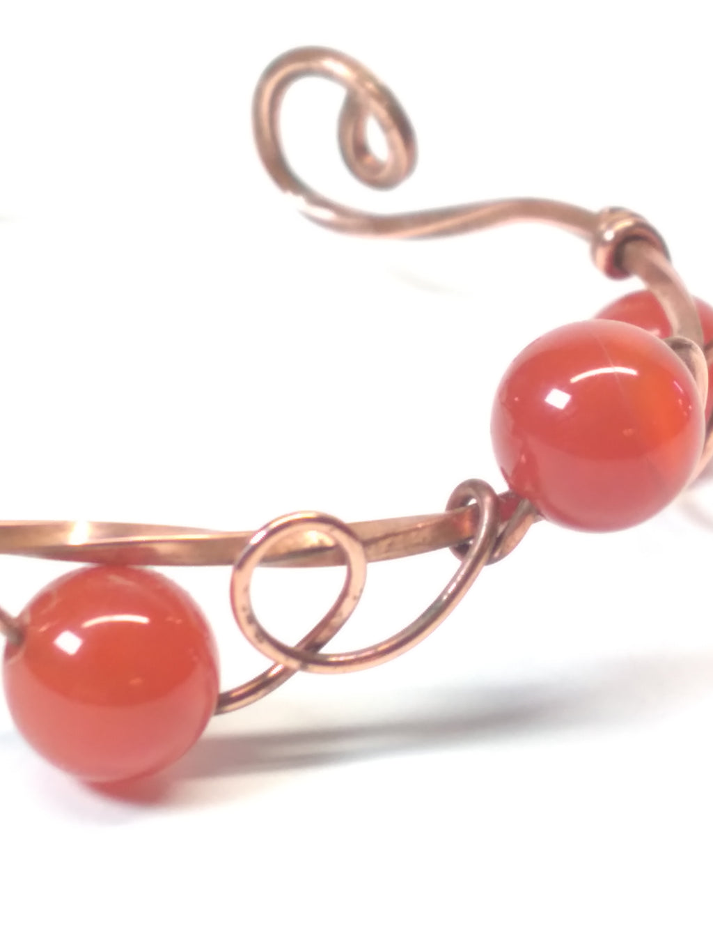 Carnelian cuff bracelet copper