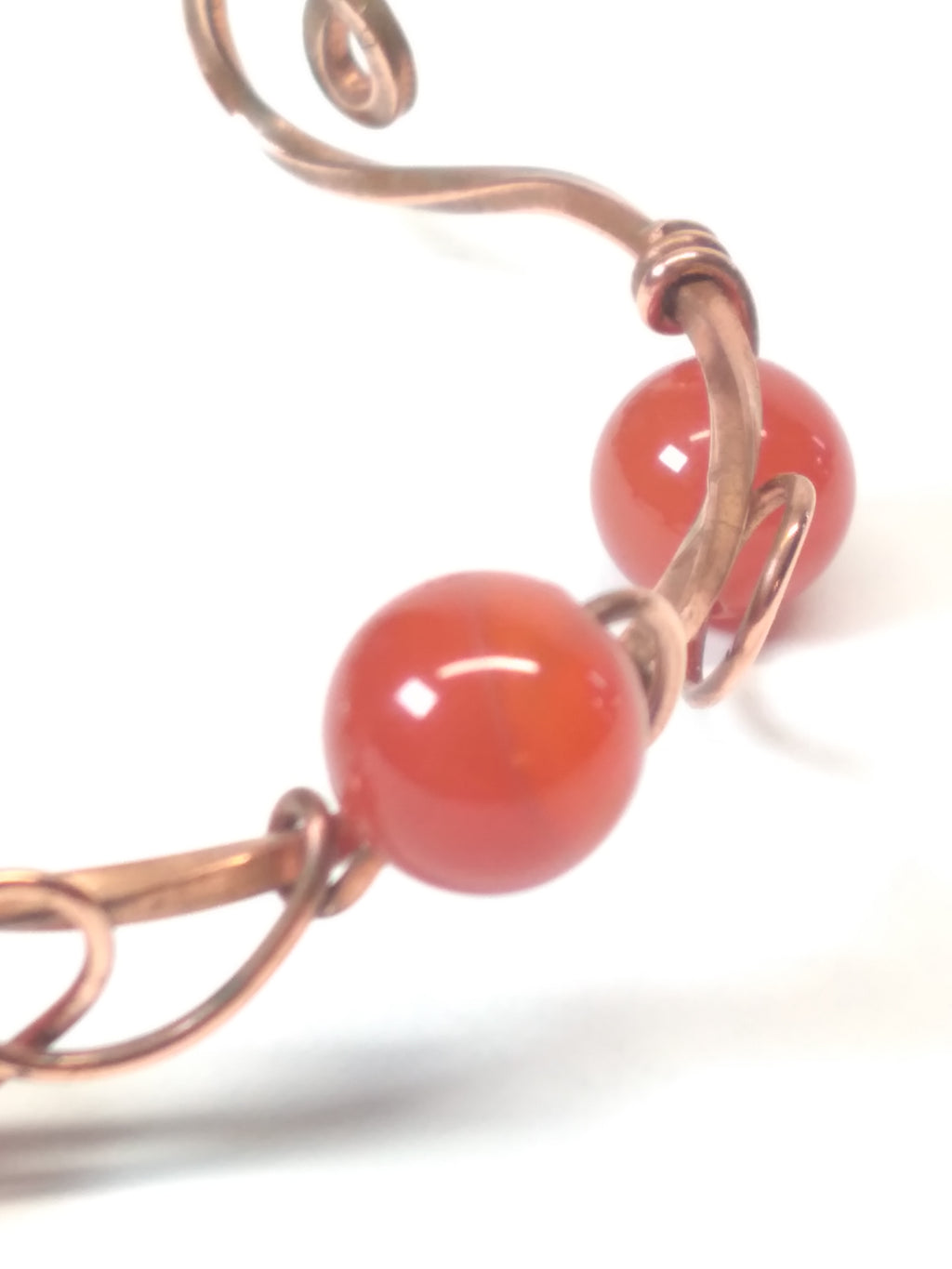 Carnelian cuff bracelet copper