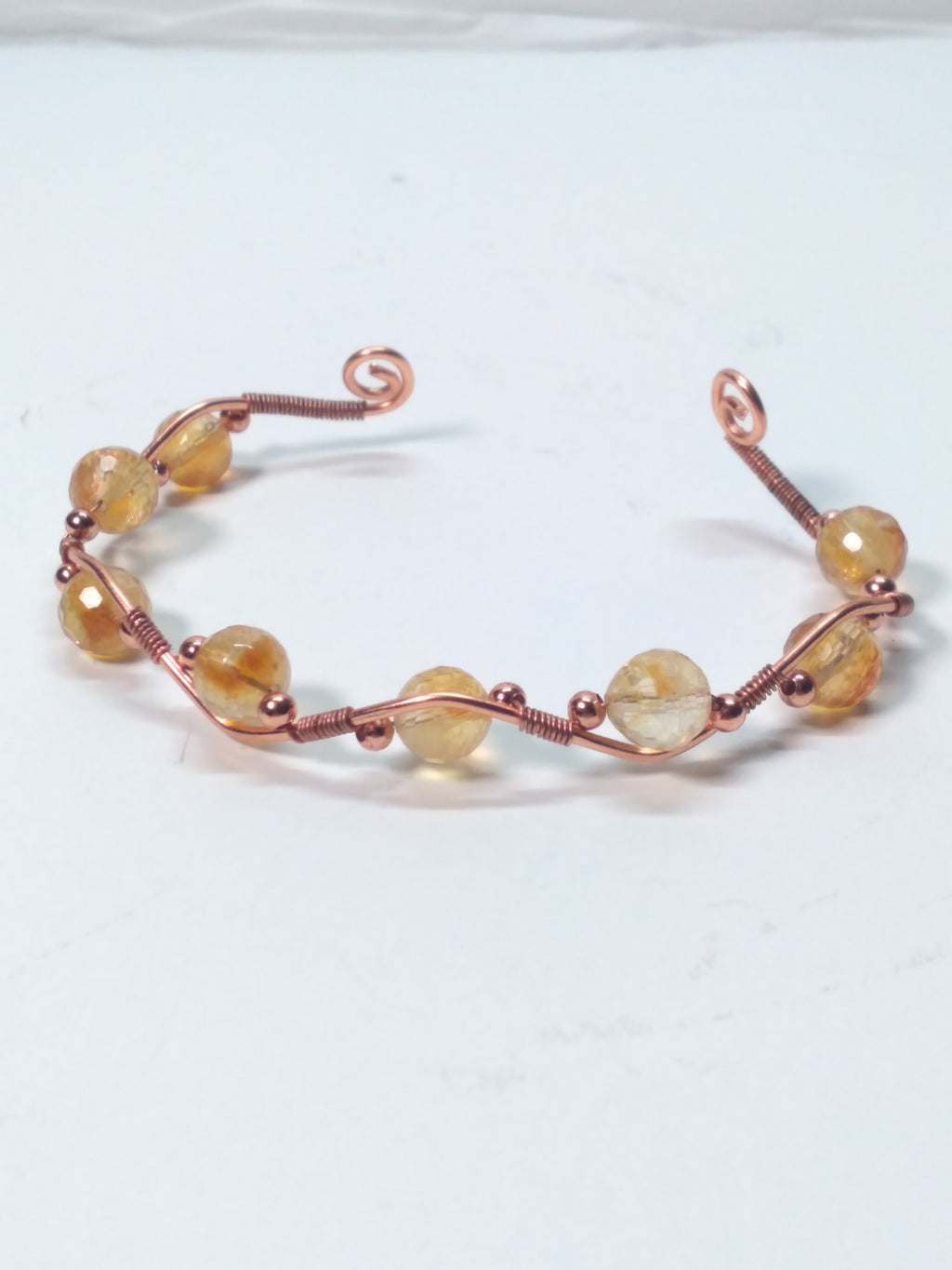 Citrine bead and copper bracelet