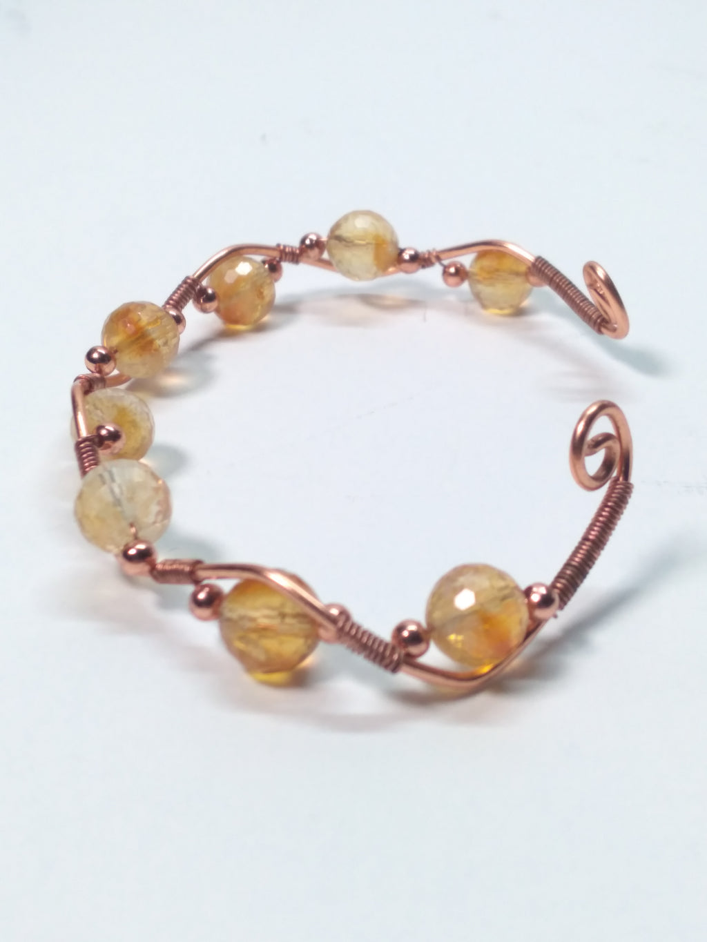 Citrine bead and copper bracelet