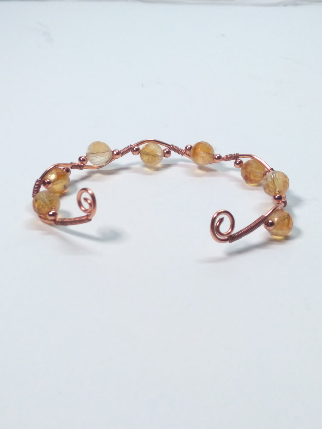Citrine bead and copper bracelet