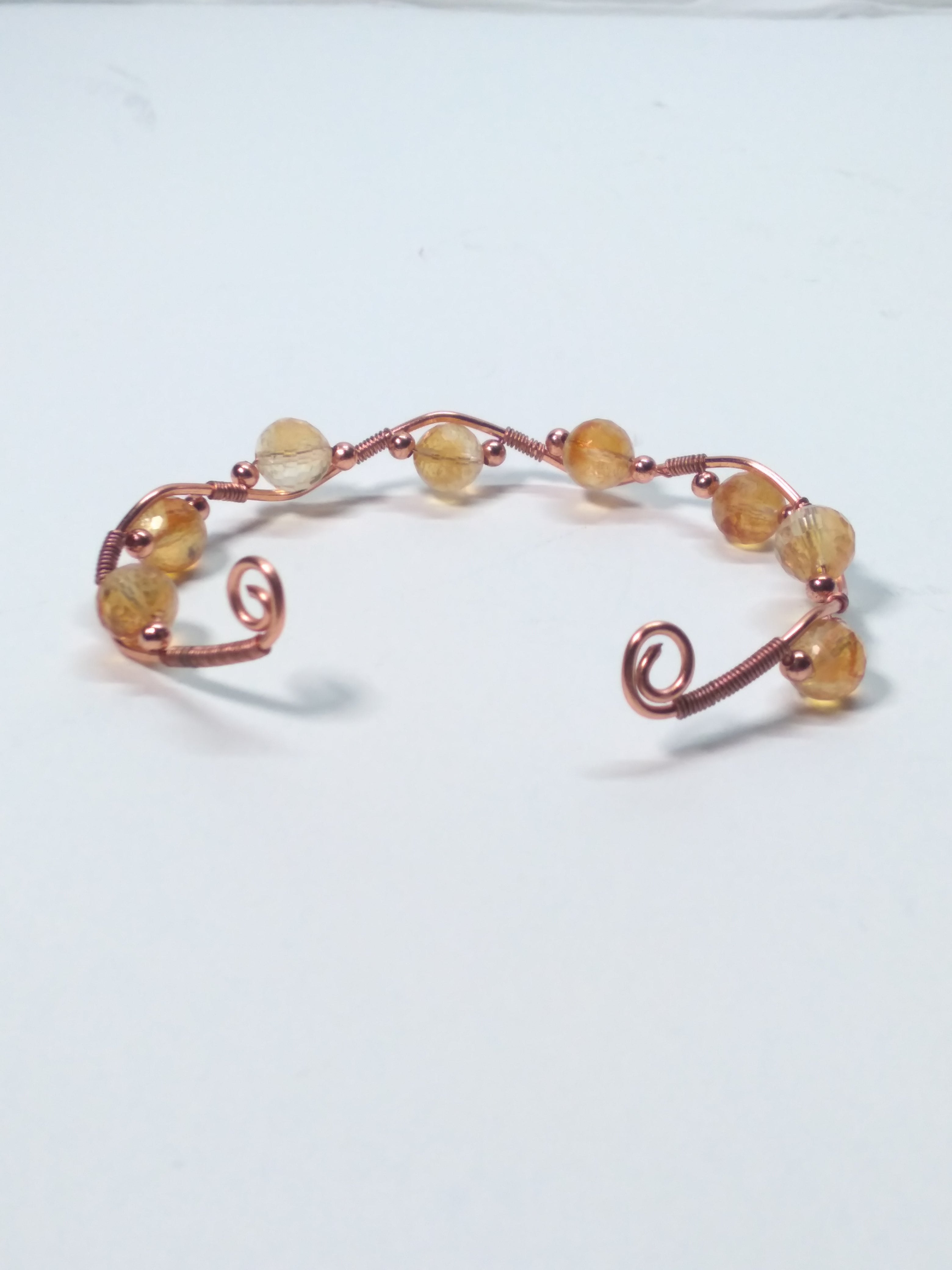 Citrine bead and copper bracelet