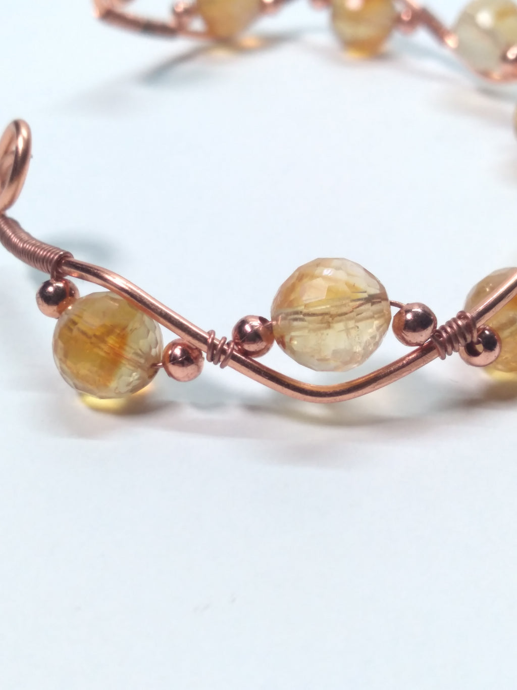 Citrine bead and copper bracelet