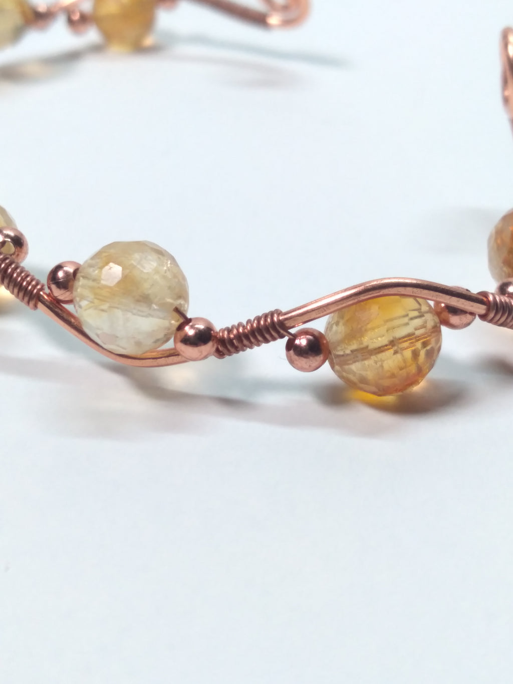 Citrine bead and copper bracelet
