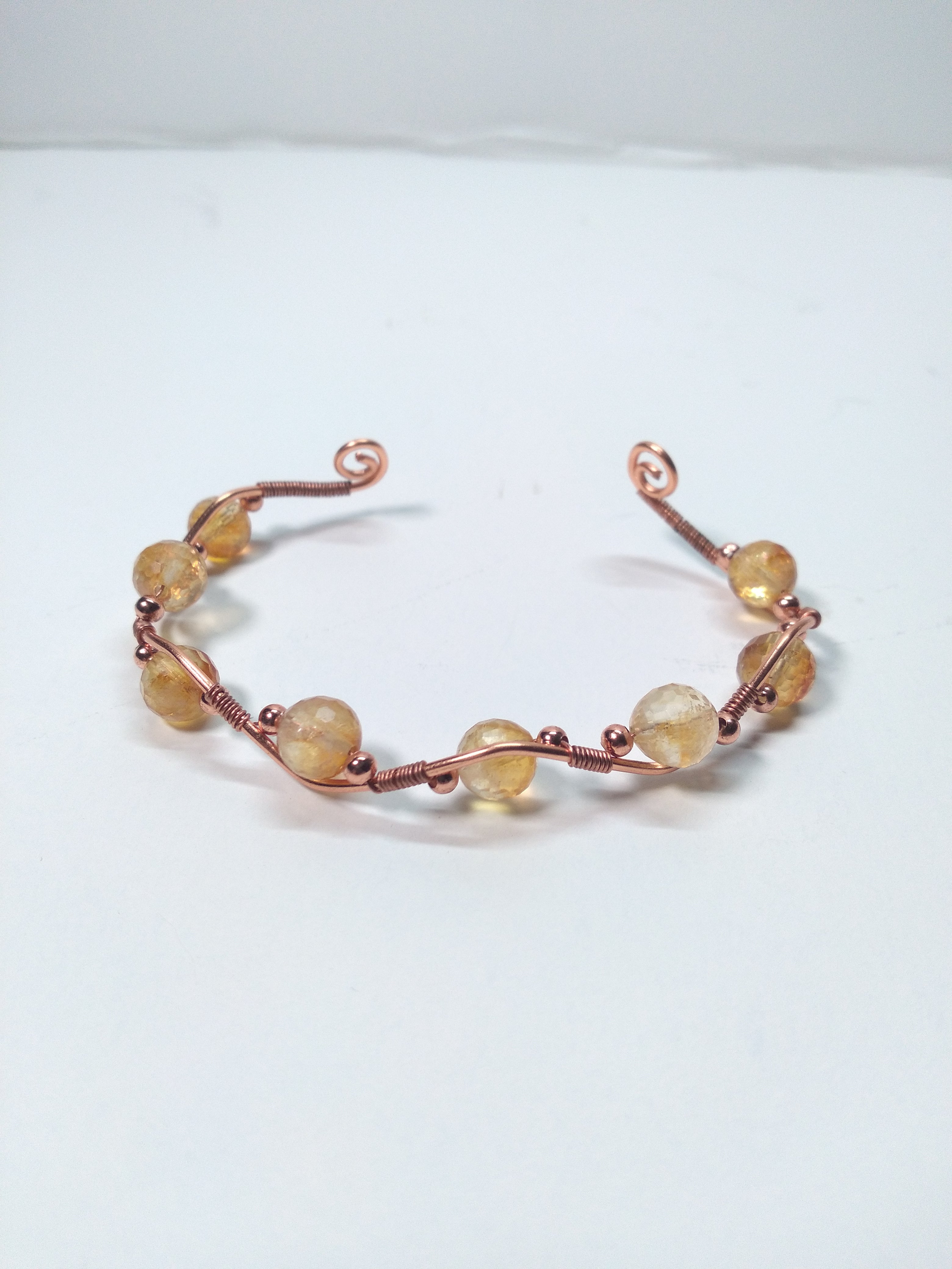 Citrine bead and copper bracelet
